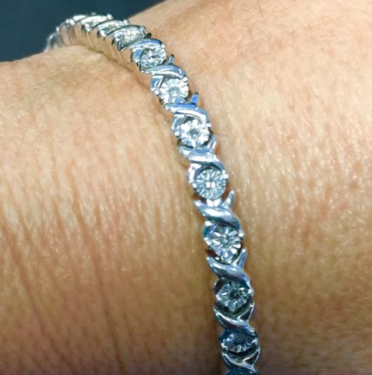 Bracelets silver with 3 brilliant cut diamond · Clemència Peris ®