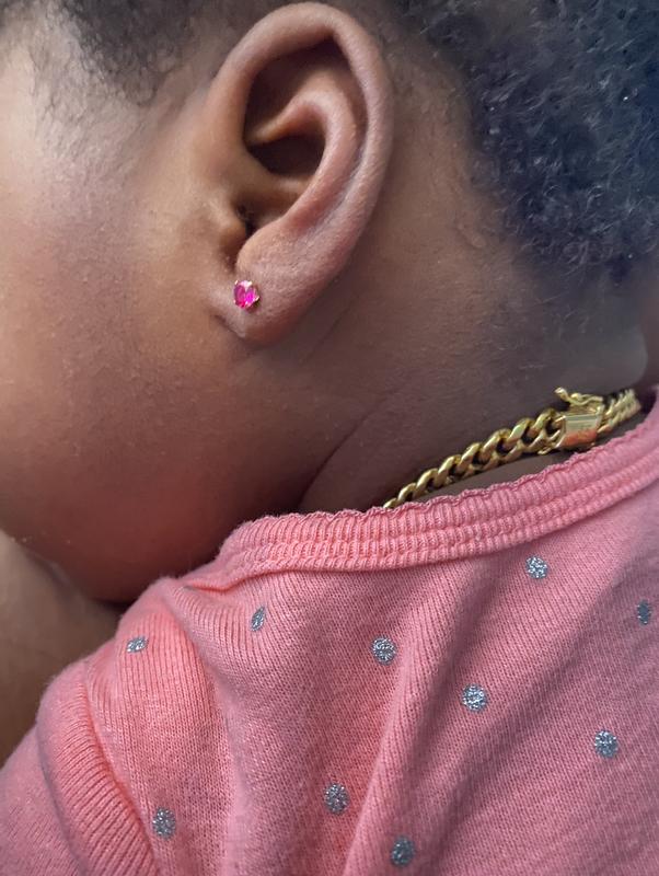 baby ruby earrings