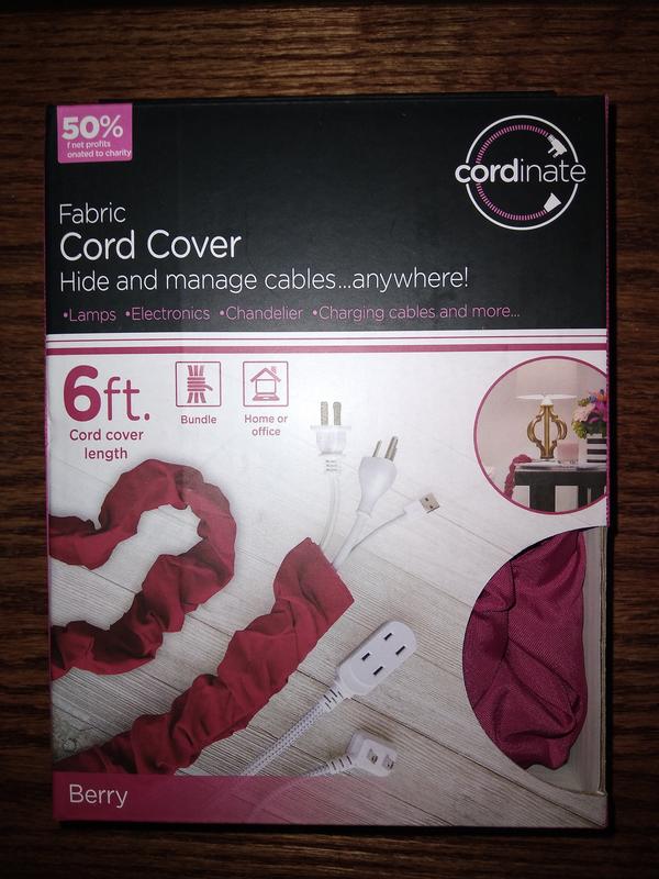 Cordinate 6 ft. Fabric Cord Cover, Eggshell