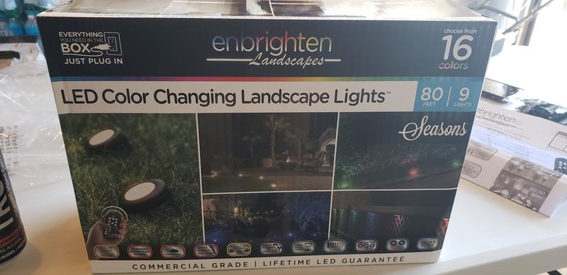 Enbrighten Seasons Color-Changing LED Landscape Lights, Lights, 80 ft.  Black Cord