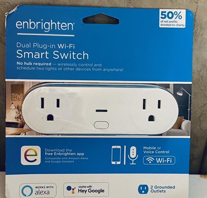 NEW Enbrighten Mini Plug-In Wifi Smart Switch - Works W/ Alexa & Hey Google