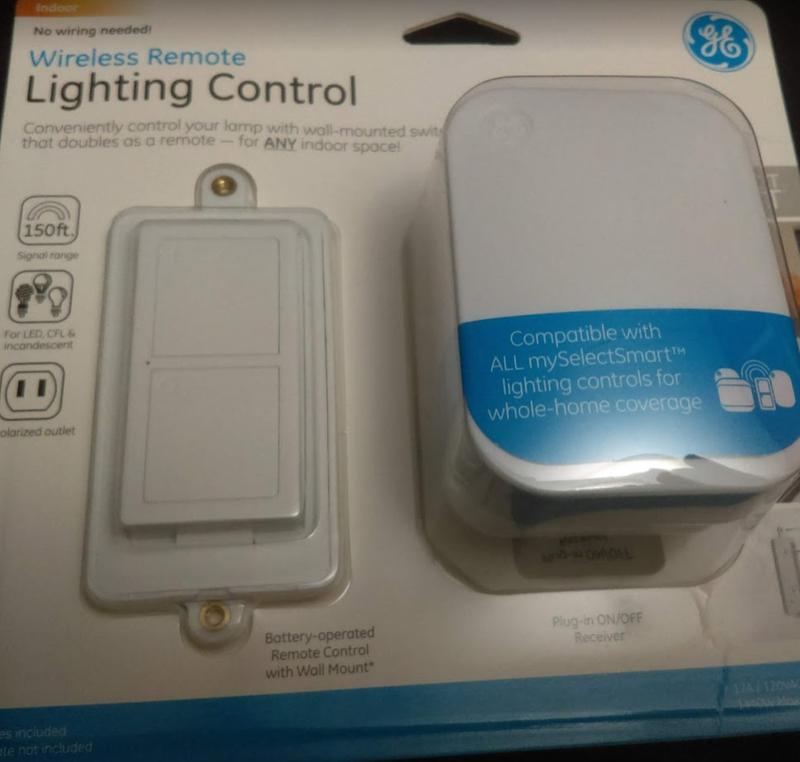 mySelectSmart Remote GE Wireless Control Switch, On/Off, 1 Outlet, 150 ft. Range from Plug-In Receiver, Ideal for Lamps & Indoor Lighting, No Wiring