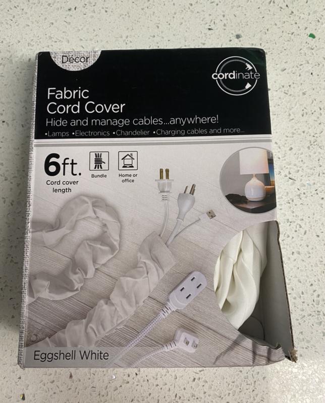 Cordinate Fabric Cord Cover (Eggshell White) - 40723