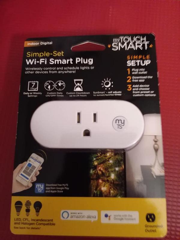 myTouchSmart Wi-Fi Smart Light Switch Indoor Plug-In Outlet, No Hub  Required, 39844 