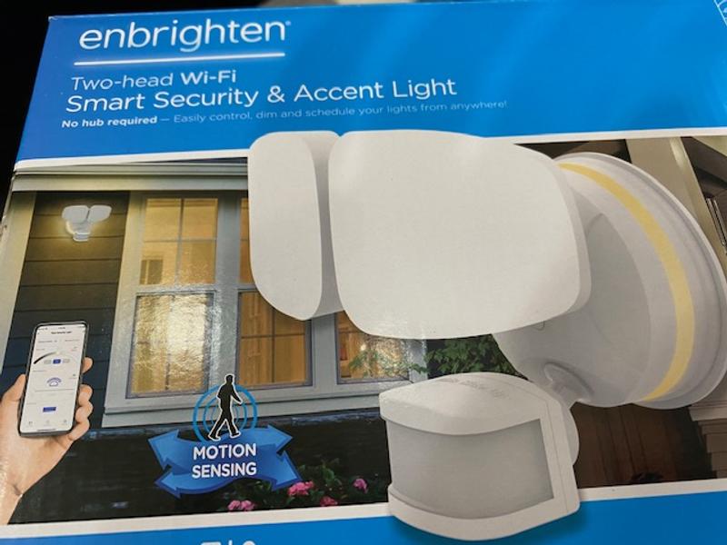 Enbrighten Outdoor Single-Head Motion-Sensing WiFi LED Security Light,  Bronze