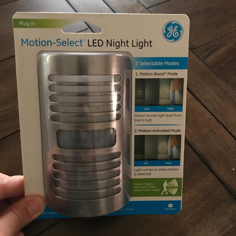 GE Motion Select Brushed Nickel LED Motion Sensor Auto On Off