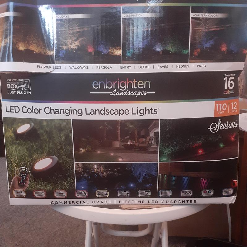 Enbrighten Seasons Color-Changing LED Landscape Lights, Lights, 80 ft.  Black Cord