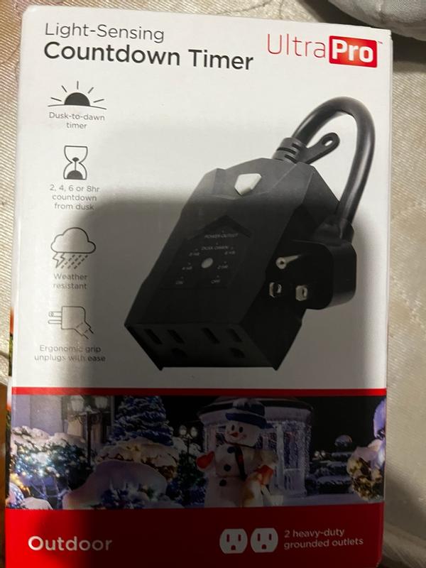 UltraPro Outdoor Outlet Timer With Dusk-to-Dawn Sensor, Model 53634 User Manual