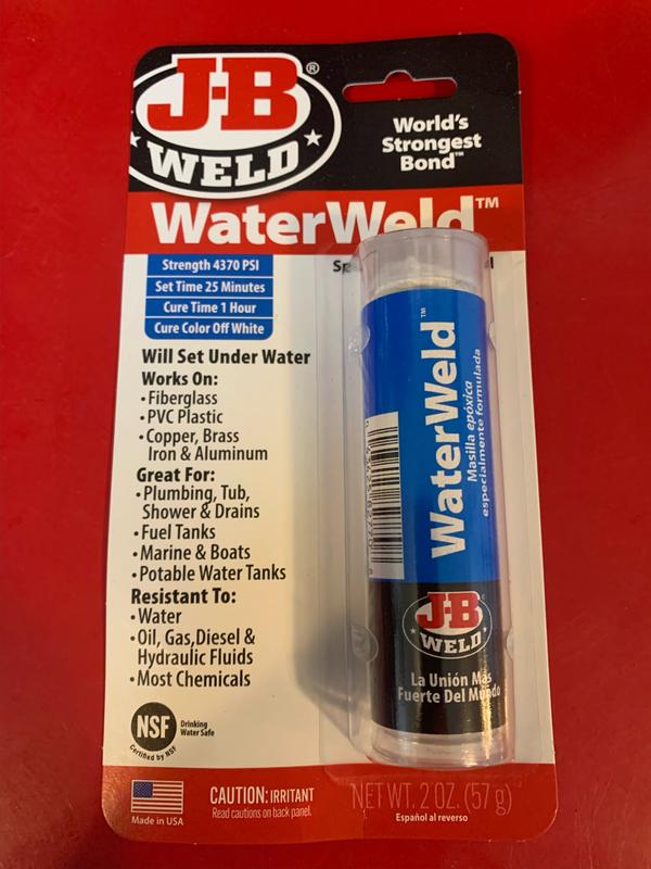 J-B Weld WaterWeld Quick Setting Steel Reinforced Epoxy Putty — 2-Oz. Tube