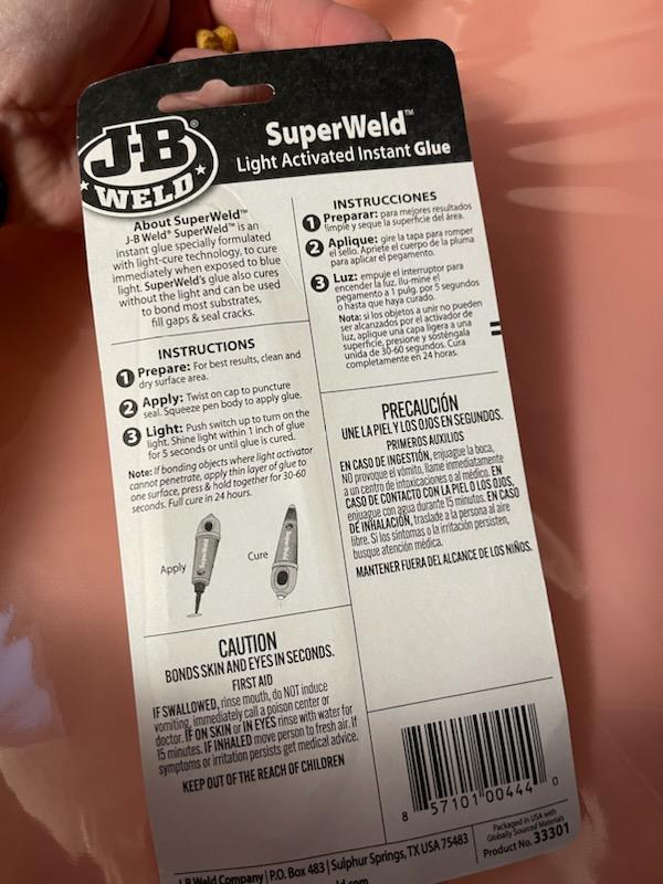 J-B Weld 20g SuperWeld Glue 33120H