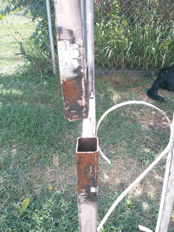 Metal Column before Steel Stick