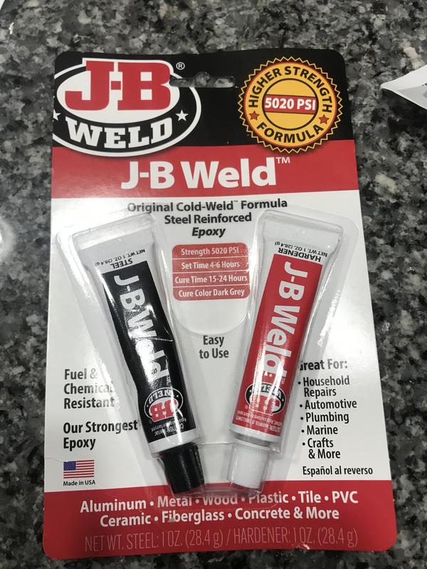 J-B Weld Epoxy Adhesive, Cold-Weld Formula, 2-Part, Two 1 oz. Tubes