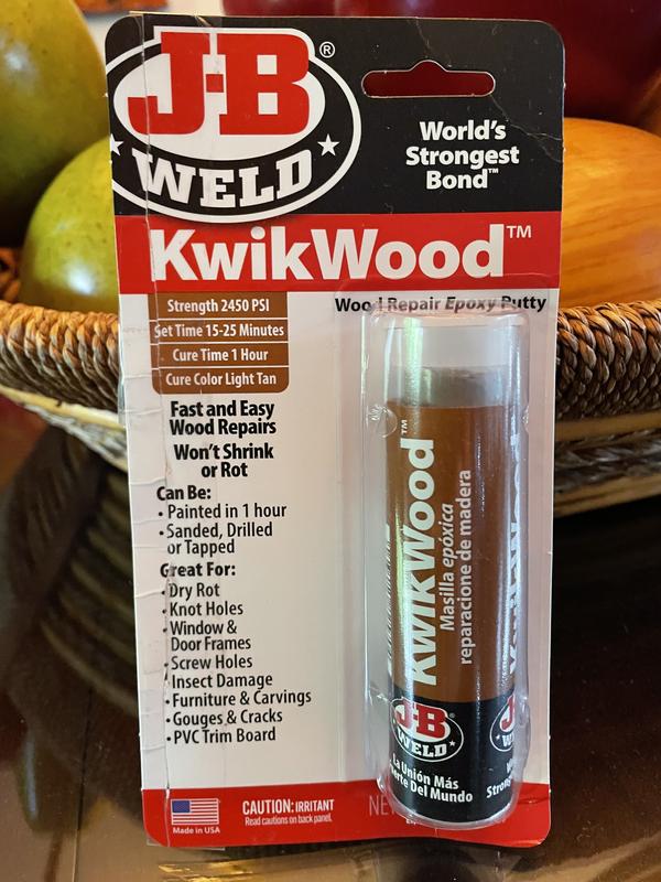 J-B Weld 8257 KwikWood Wood Repair Epoxy Putty Stick - 1 oz.