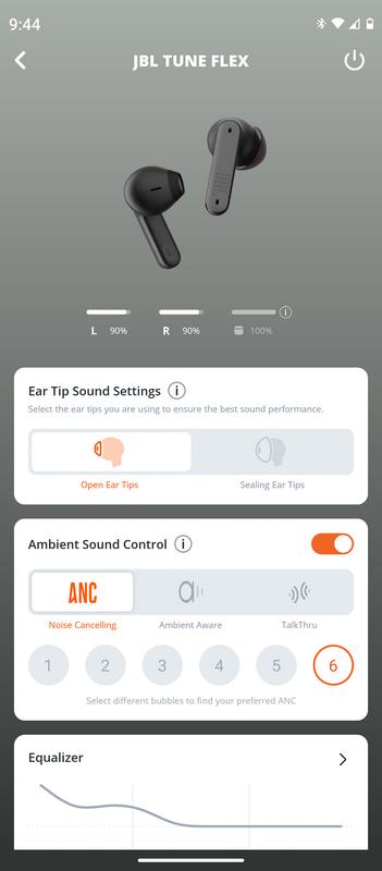 JBL Tune Flex - True Wireless Noise Cancelling Earbuds (White), Small
