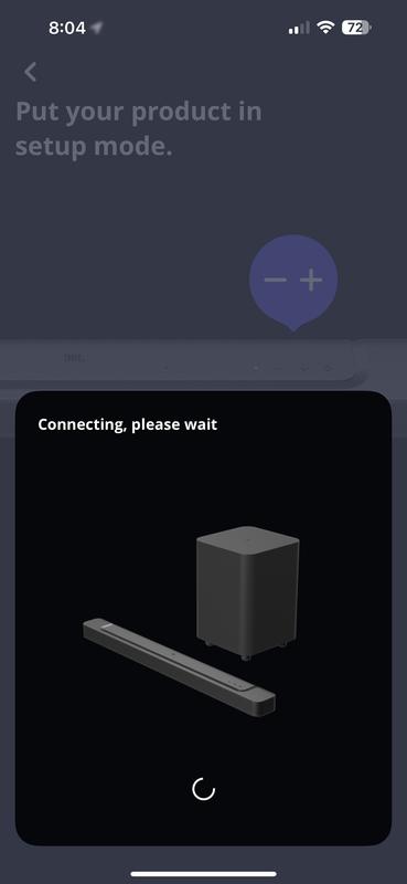 at this point, the soundbar display said network ready