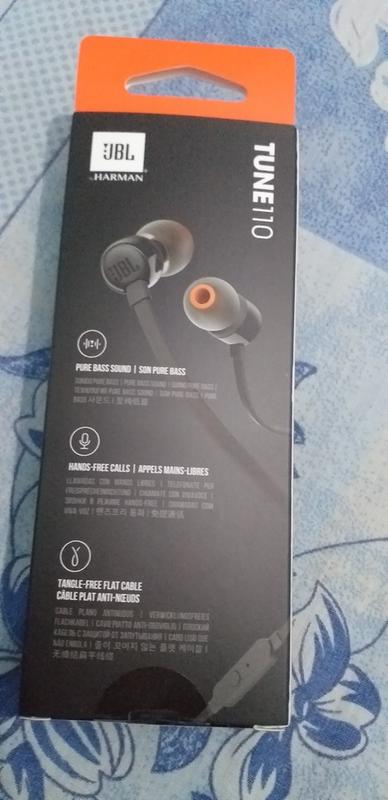 JBL T110 in-Ear Headphones with Pure Bass, Microphone and Remote - Blue