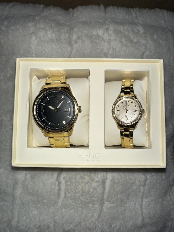 Relic By Fossil Unisex Adult Gold Tone Stainless Steel Bracelet