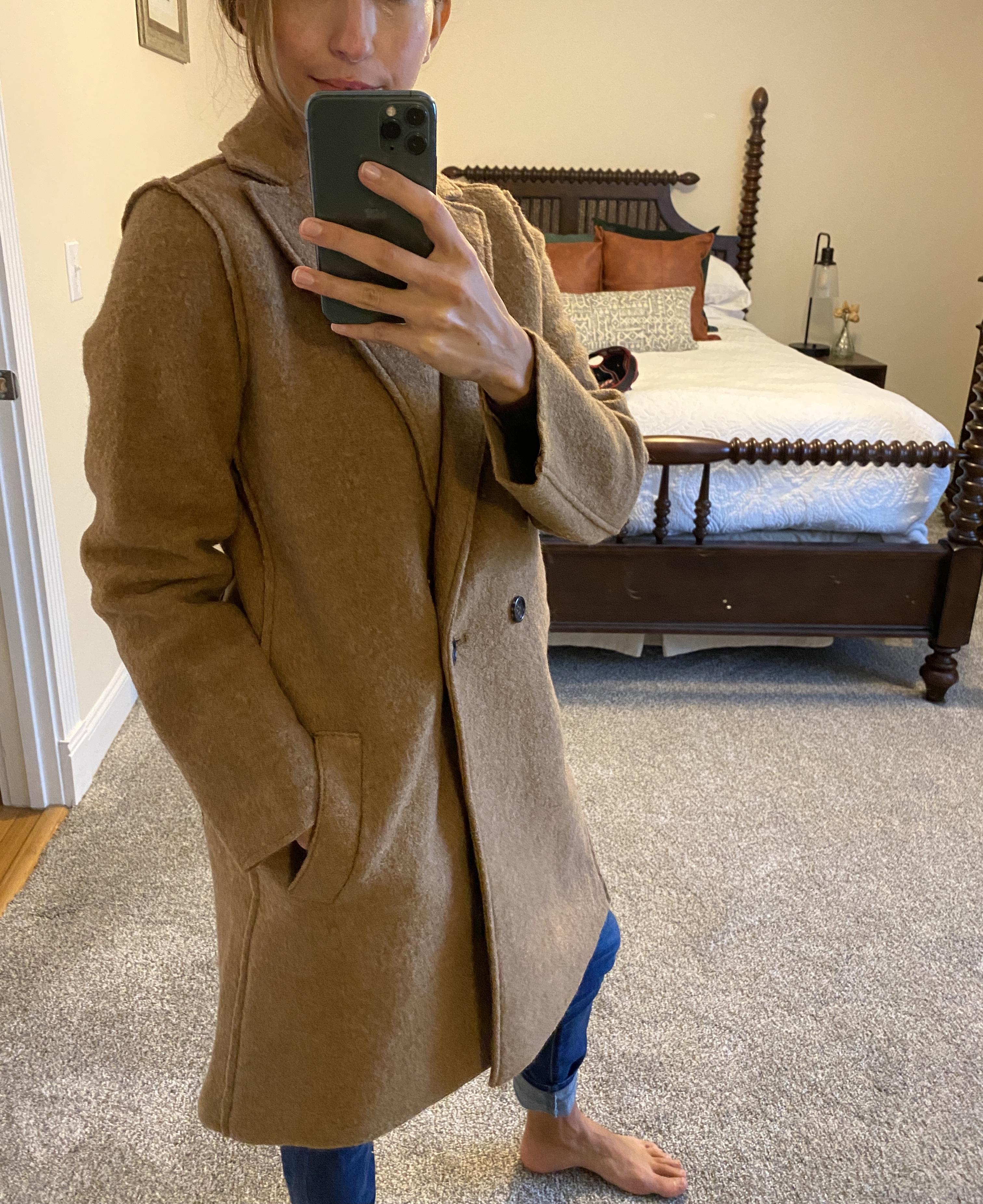 J crew daphne topcoat in italian boiled clearance wool