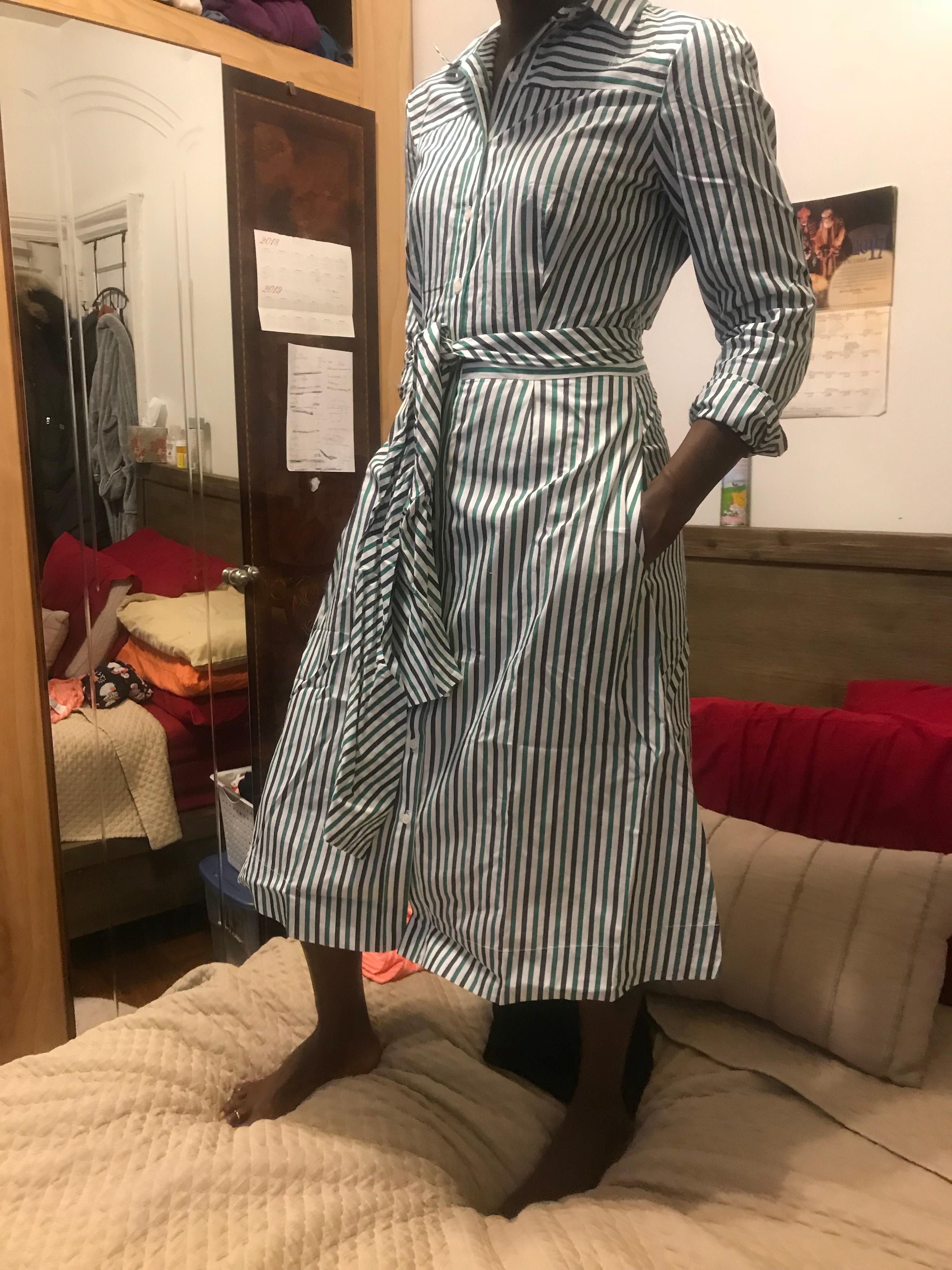 J crew clearance striped shirt dress