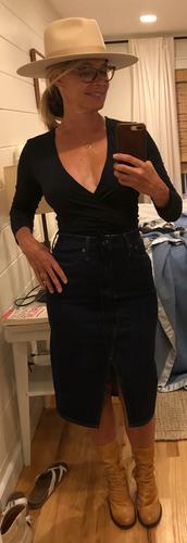 j crew black jean skirt