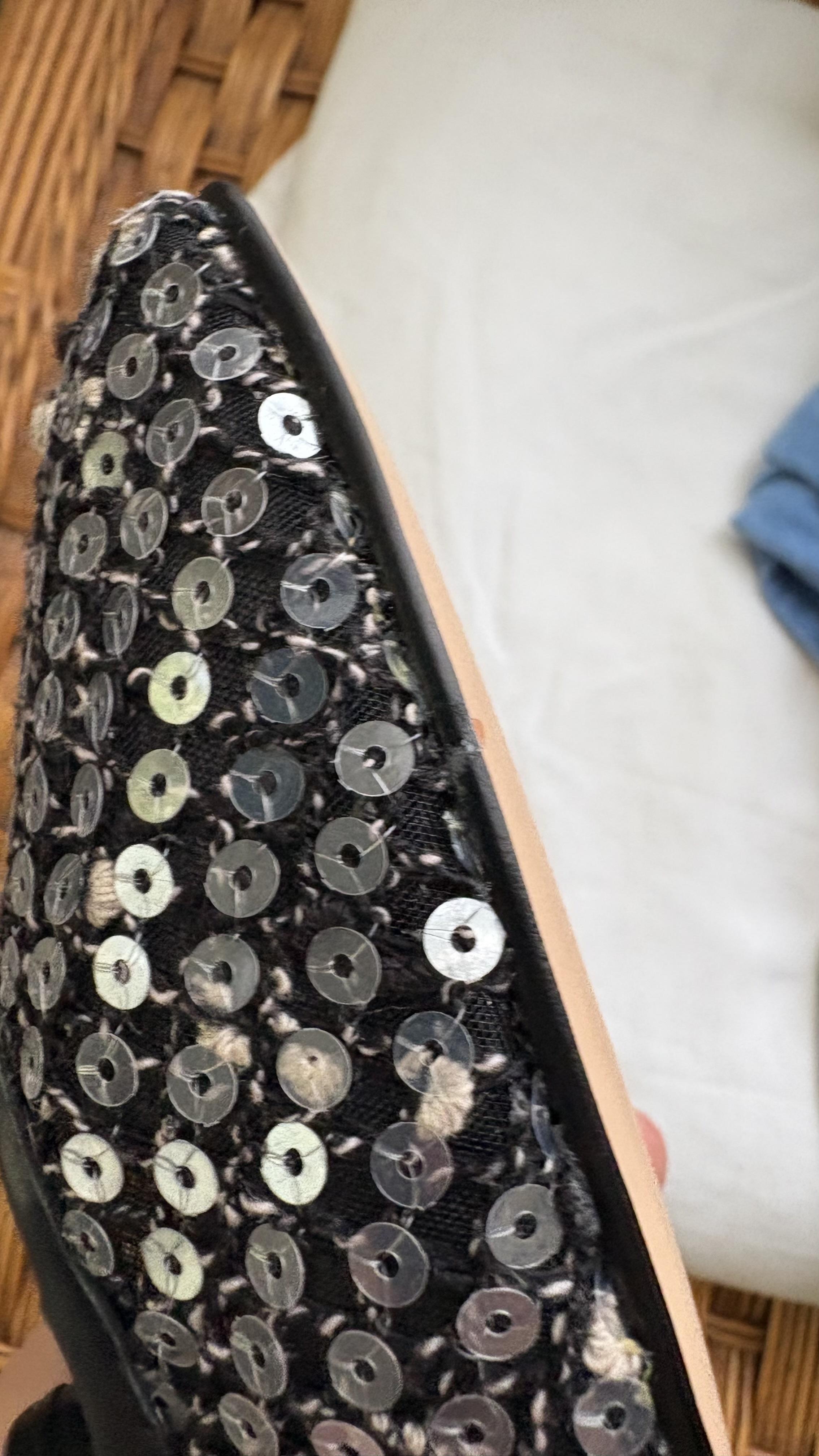 Mesh Mary Jane ballet flats with sequins