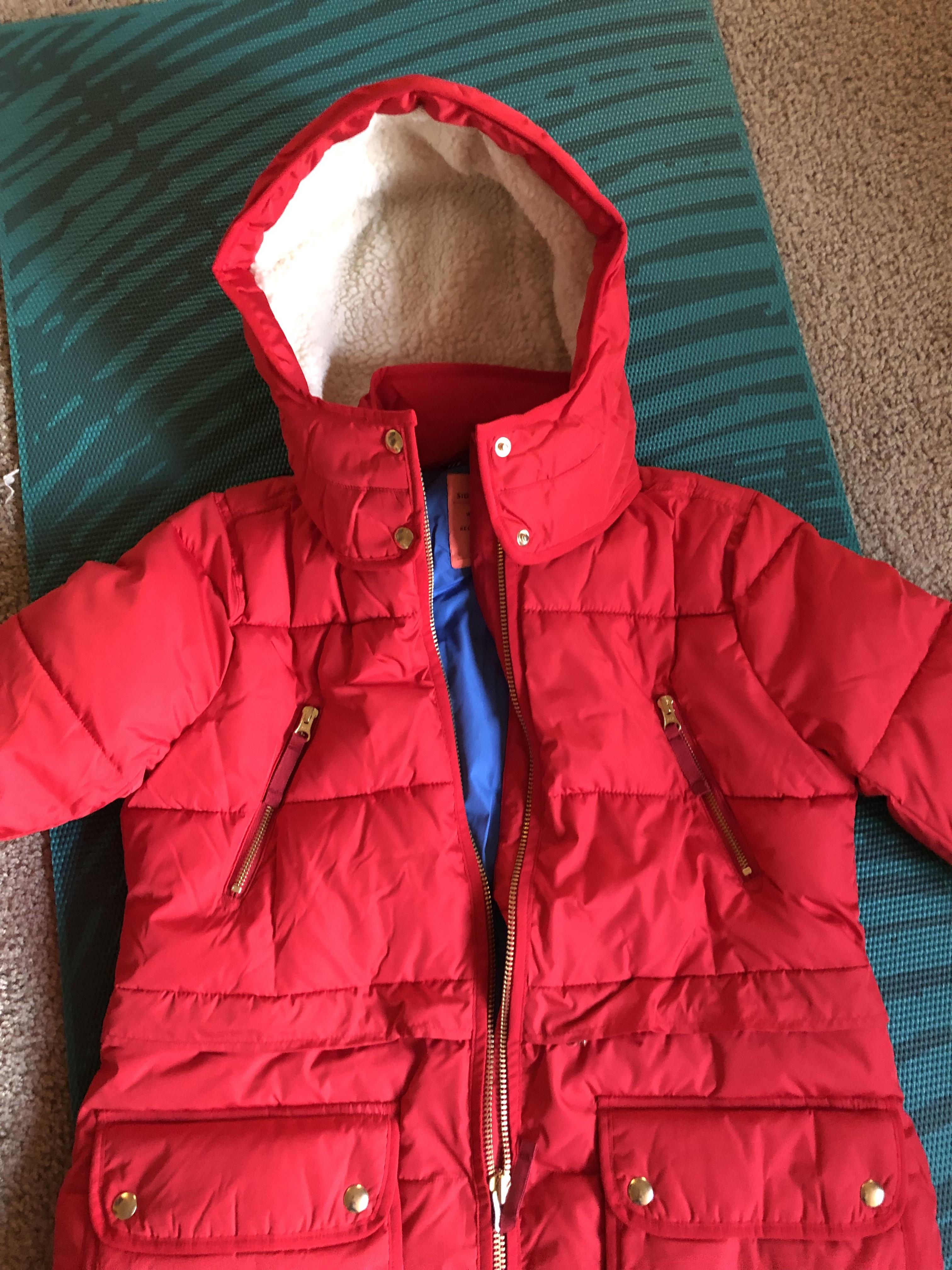 J crew short shop hooded puffer jacket