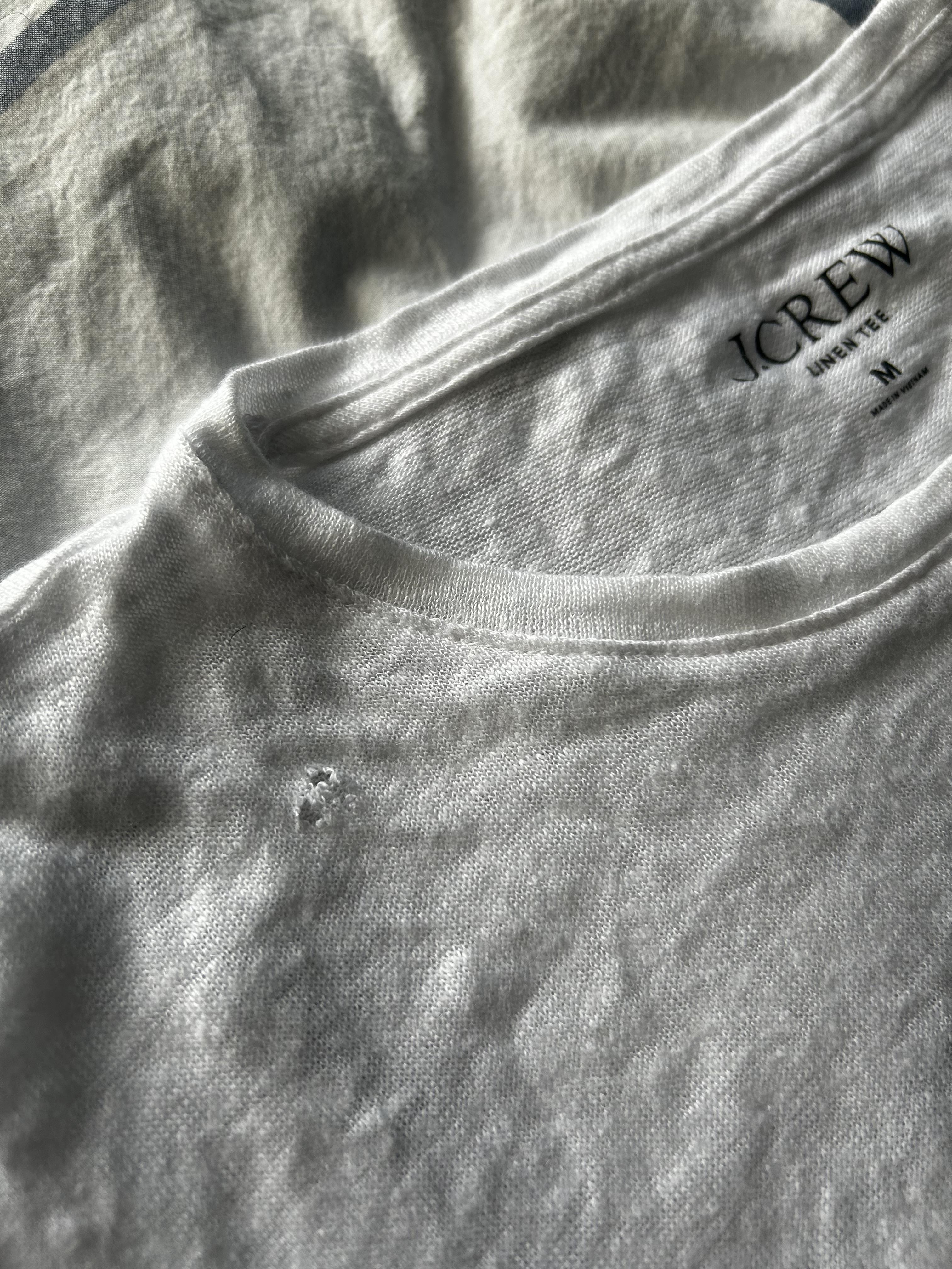 Two holes on the shoulder.