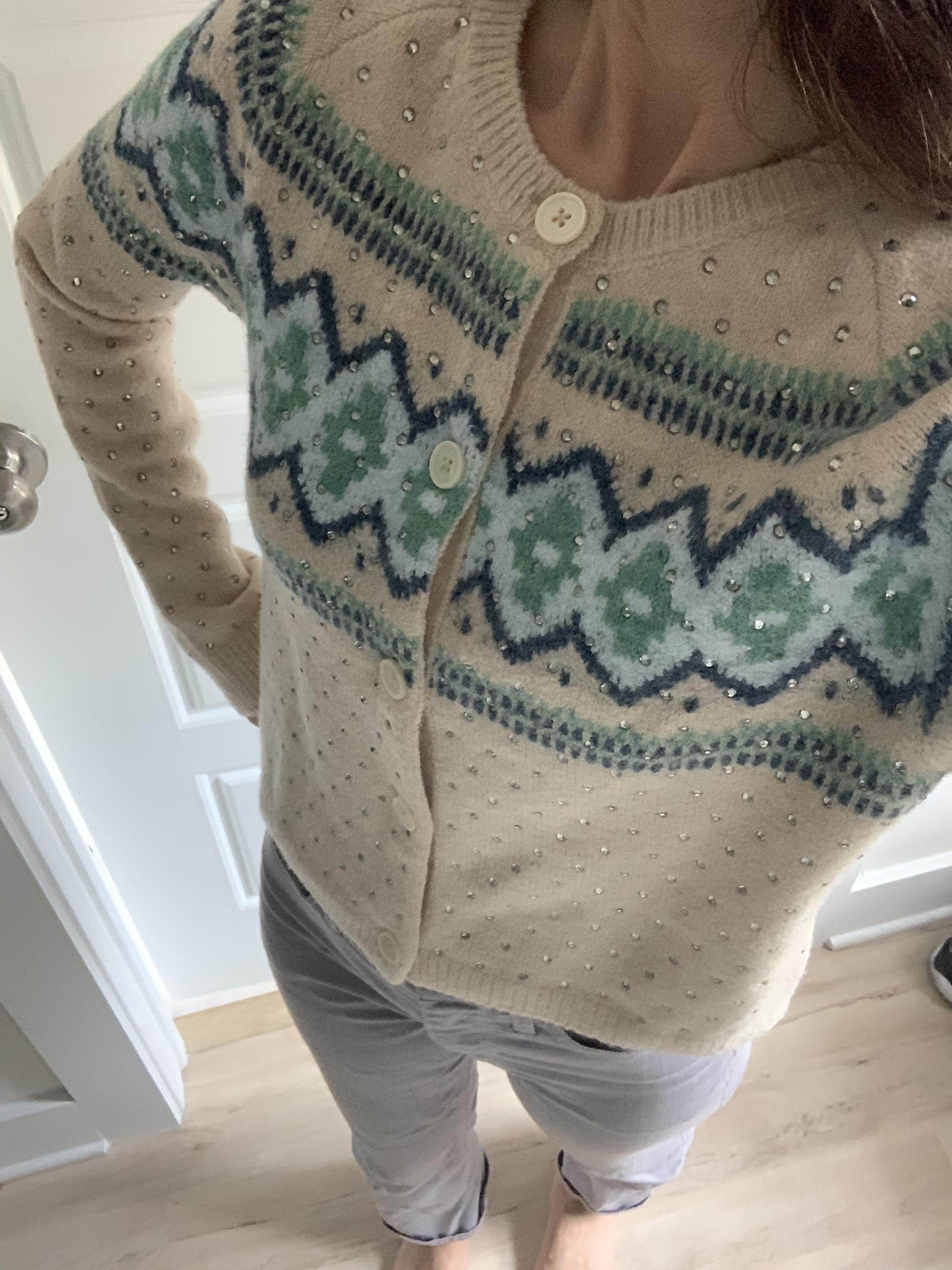 J.Crew: Crystal-embellished Fair Isle Cardigan Sweater In