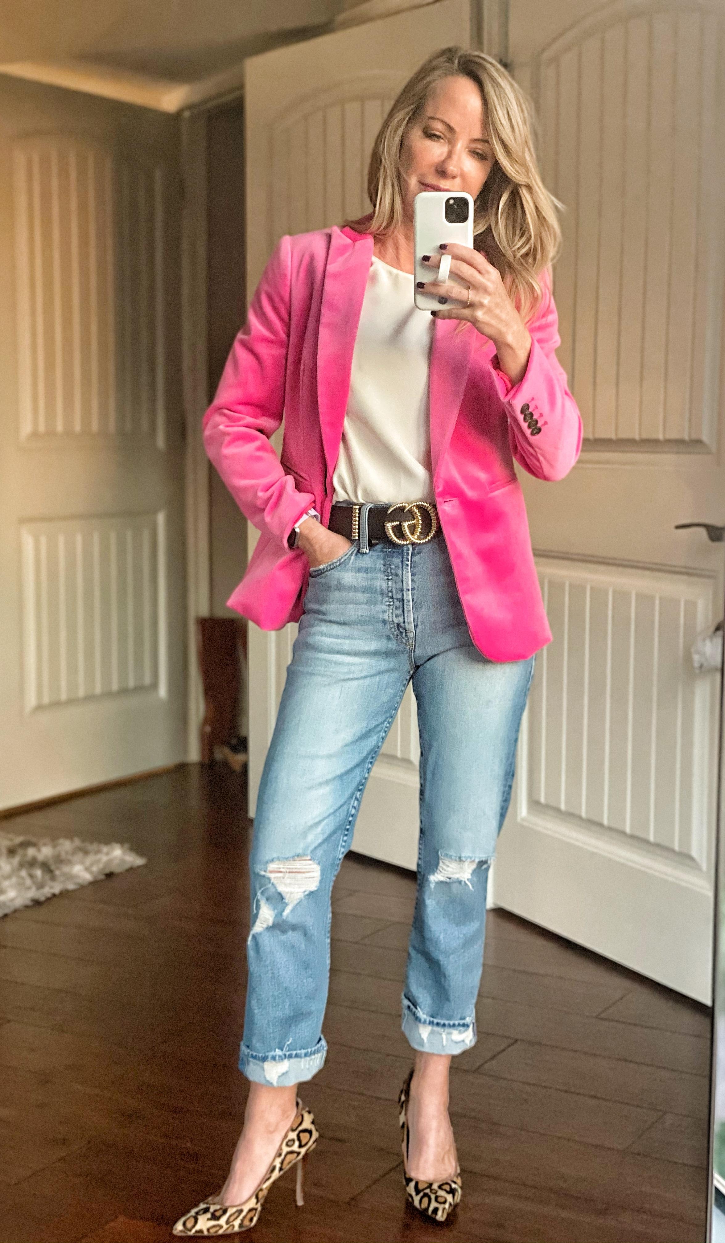 Pink blazer shop j crew