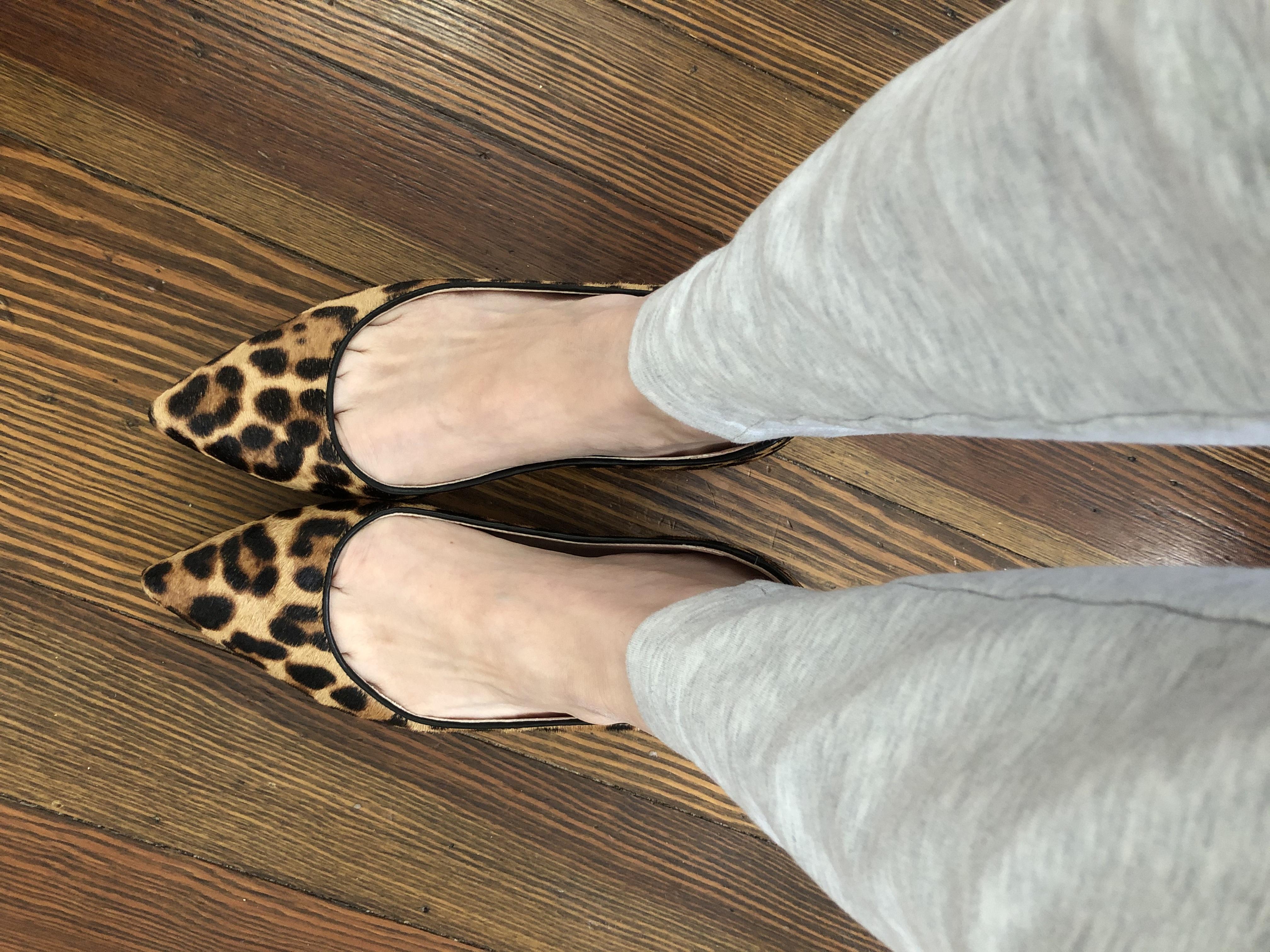 J.Crew: Pointed-toe Flats In Leopard Calf Hair For Women