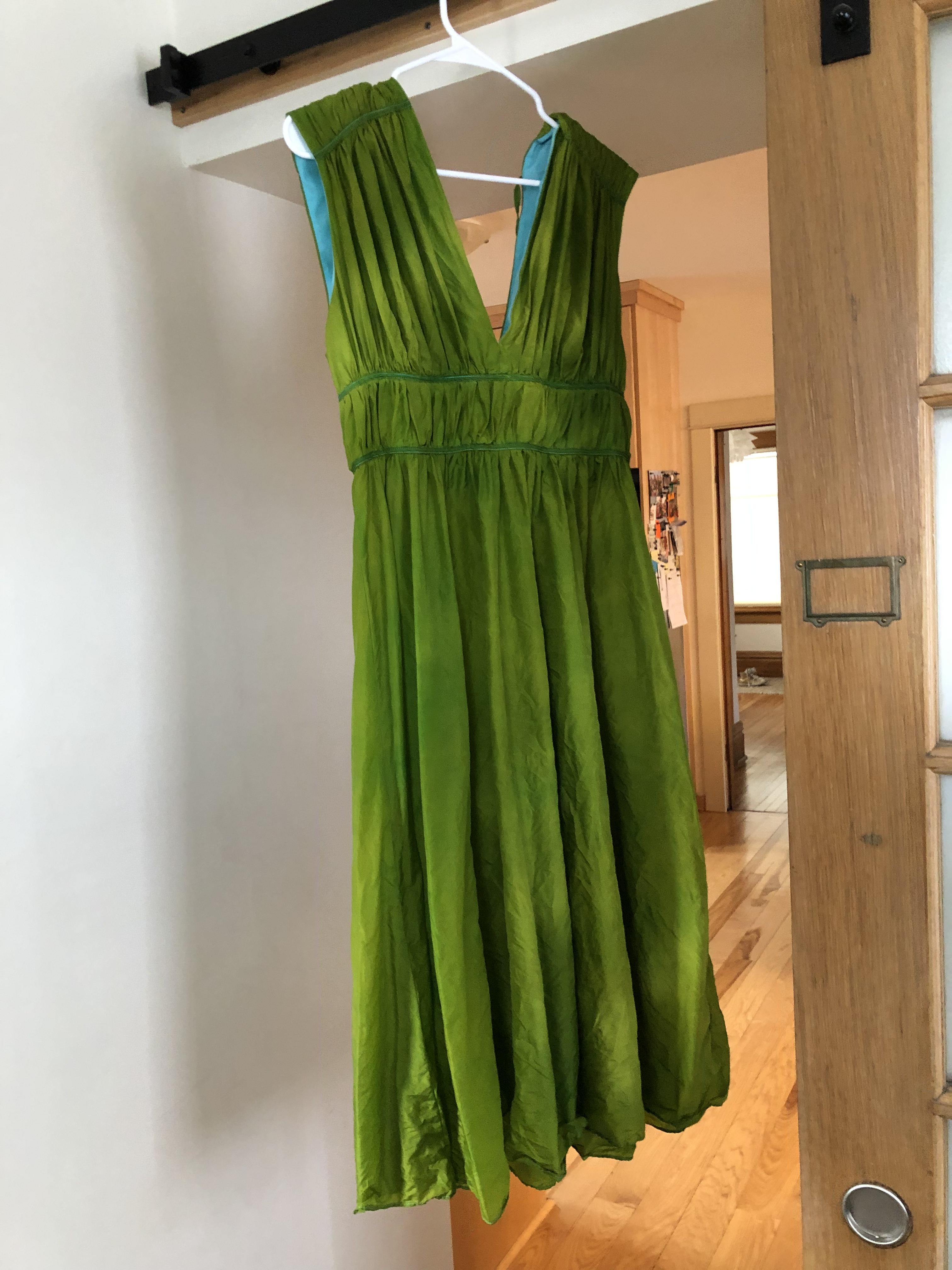 green emerald velvet dress Green J.Crew Sleeveless Cotton Blend Dress