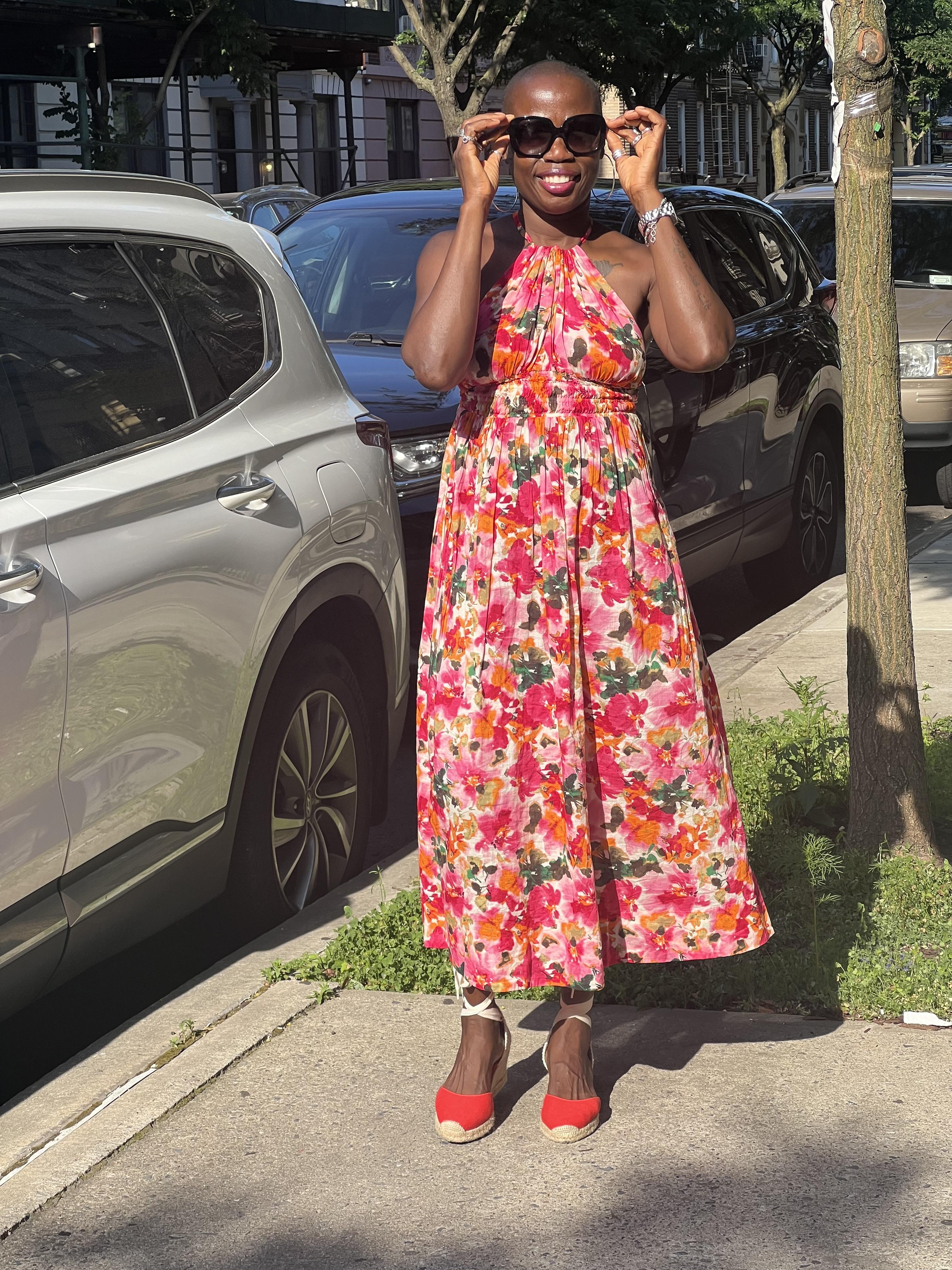 J.Crew: Halter-neck Cross-back Dress In Floral Cotton Voile