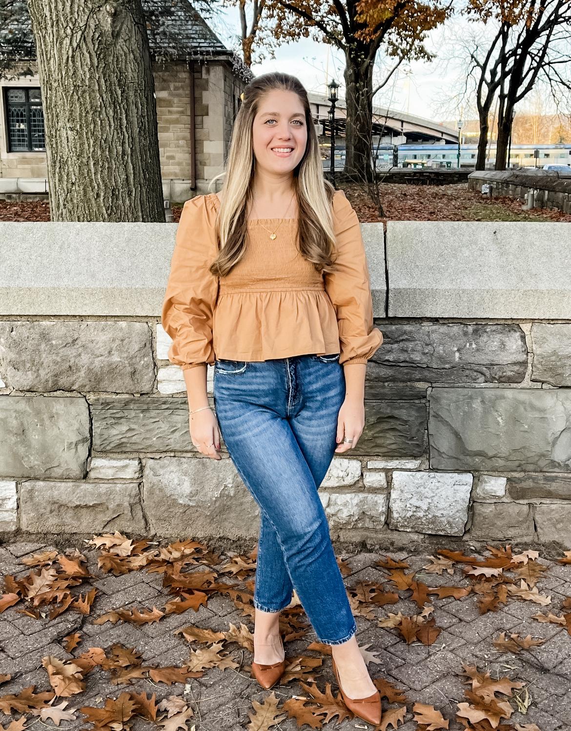 J.Crew: Puff-sleeve Smocked Cotton Poplin Top For Women