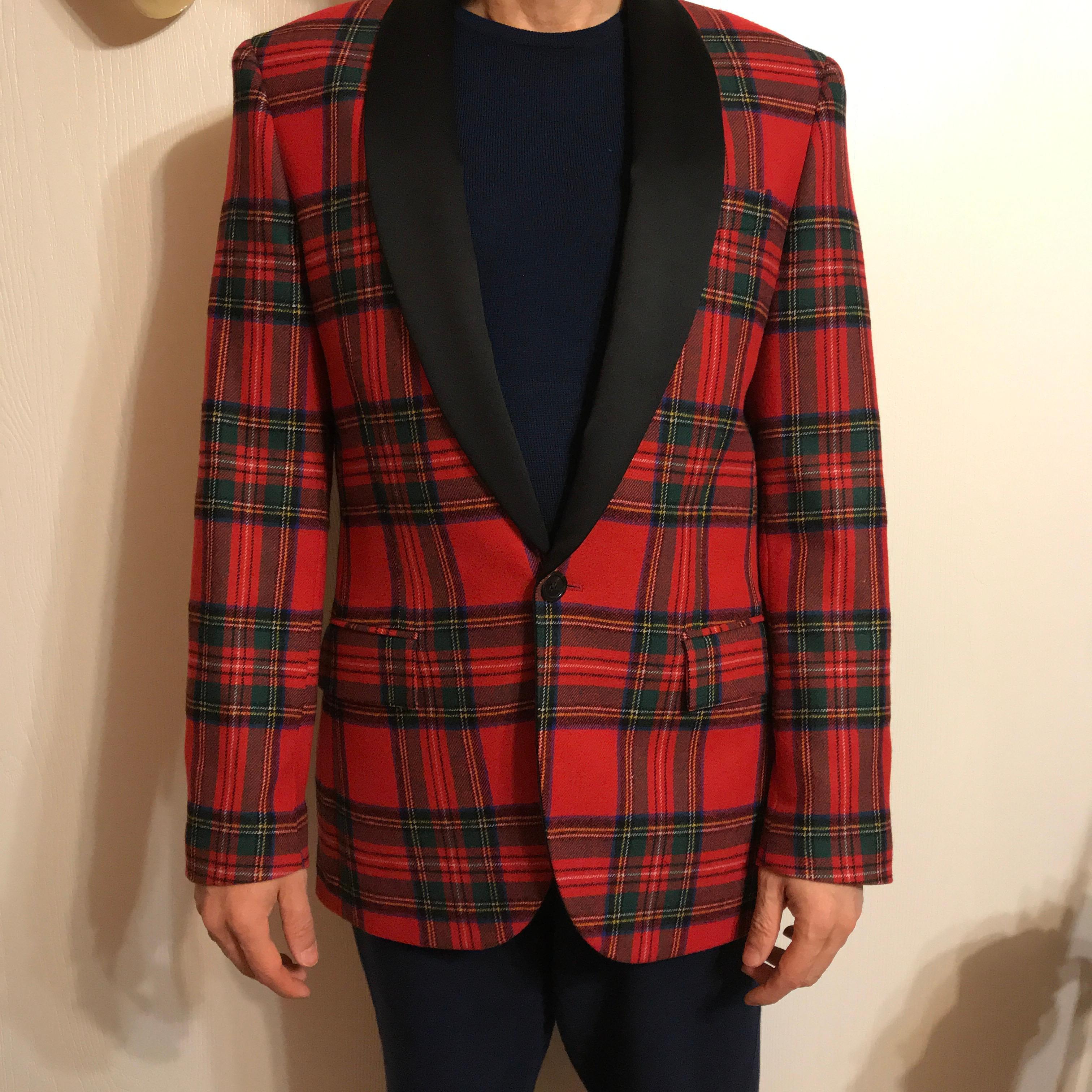 Red plaid dinner jacket clearance