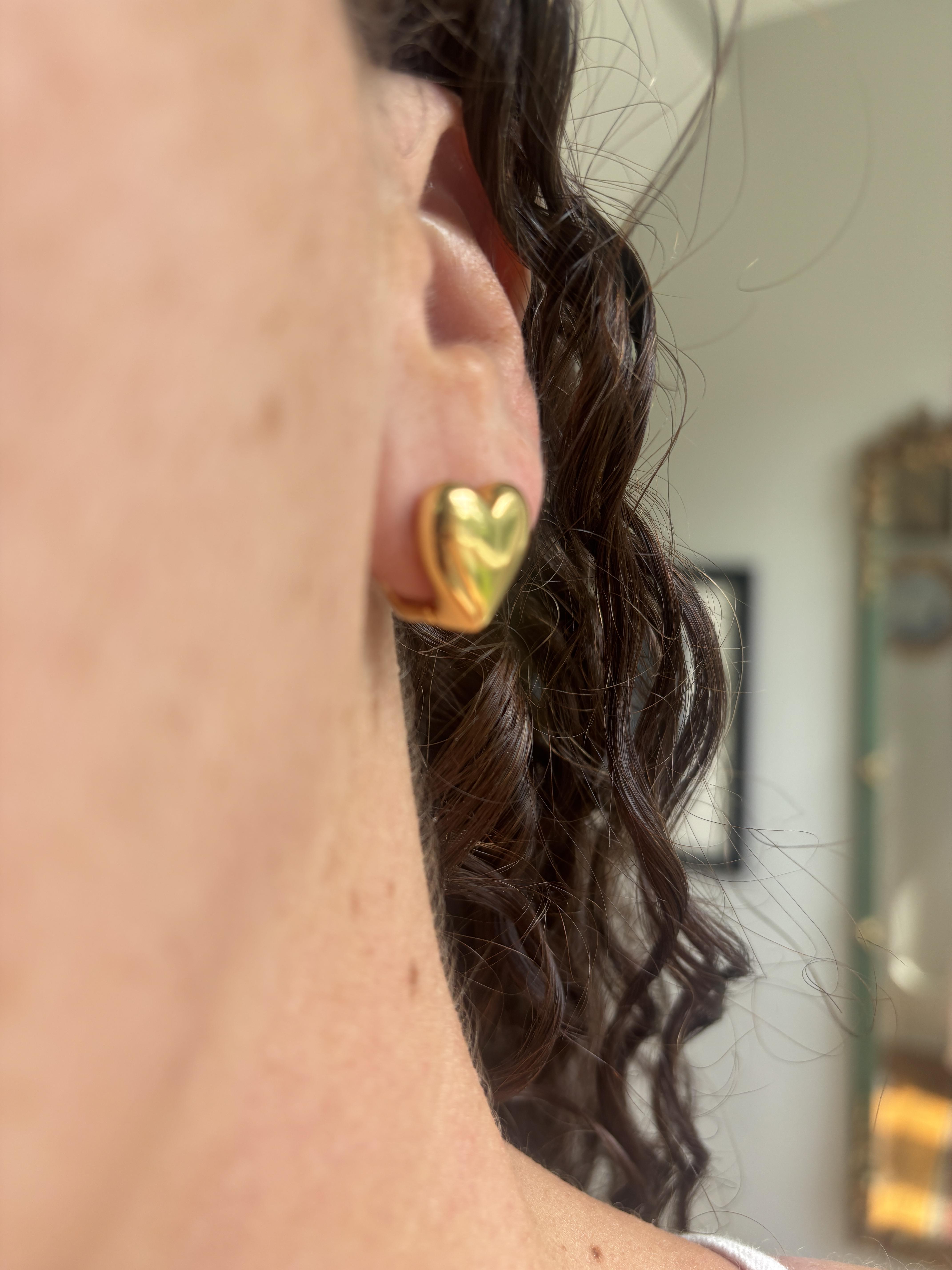 健康アクセサリー hugunz HearT II Follow Your Heart Earrings - CZ hearts detachable huggies