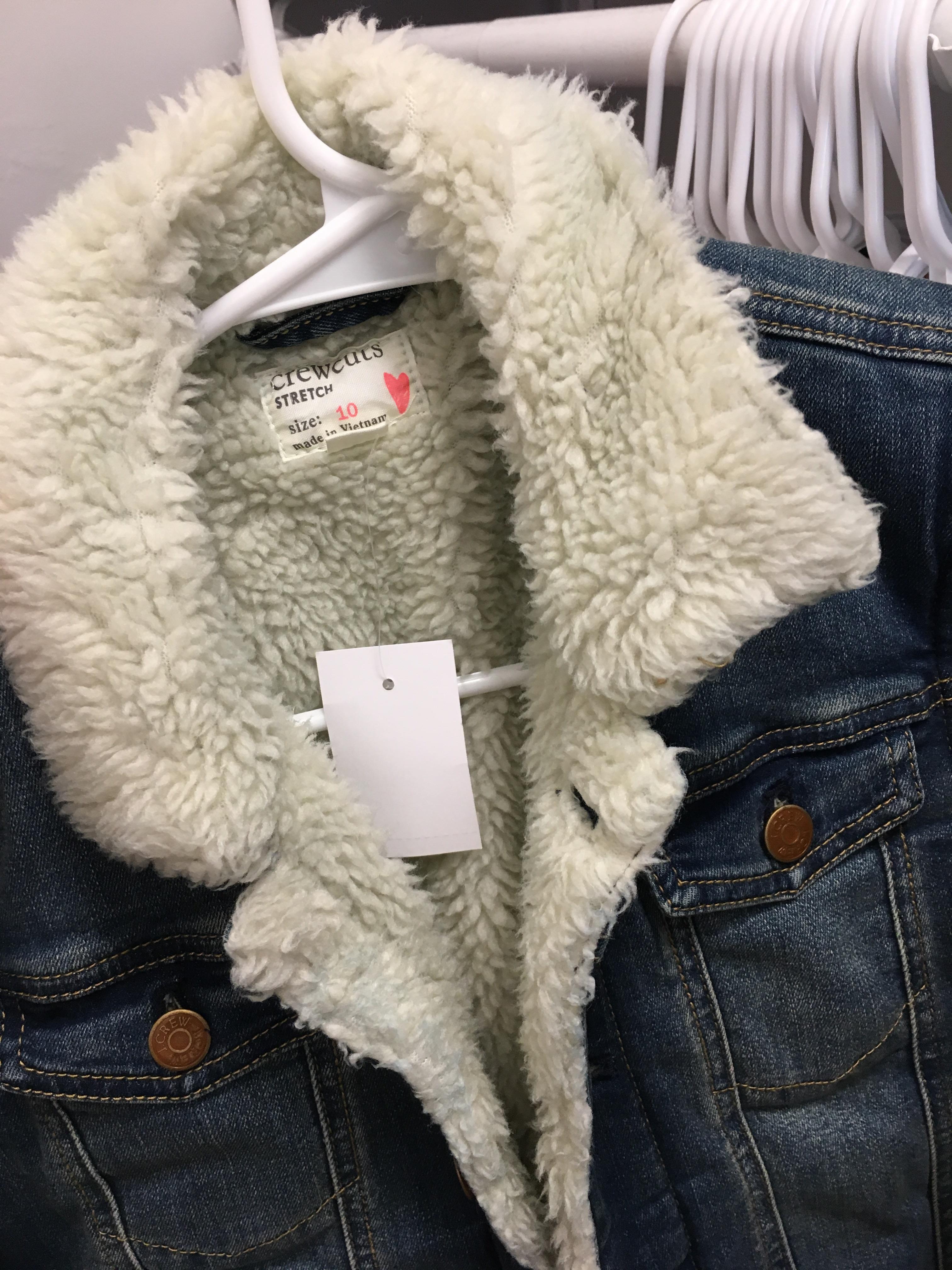 Girls sherpa best sale jean jacket