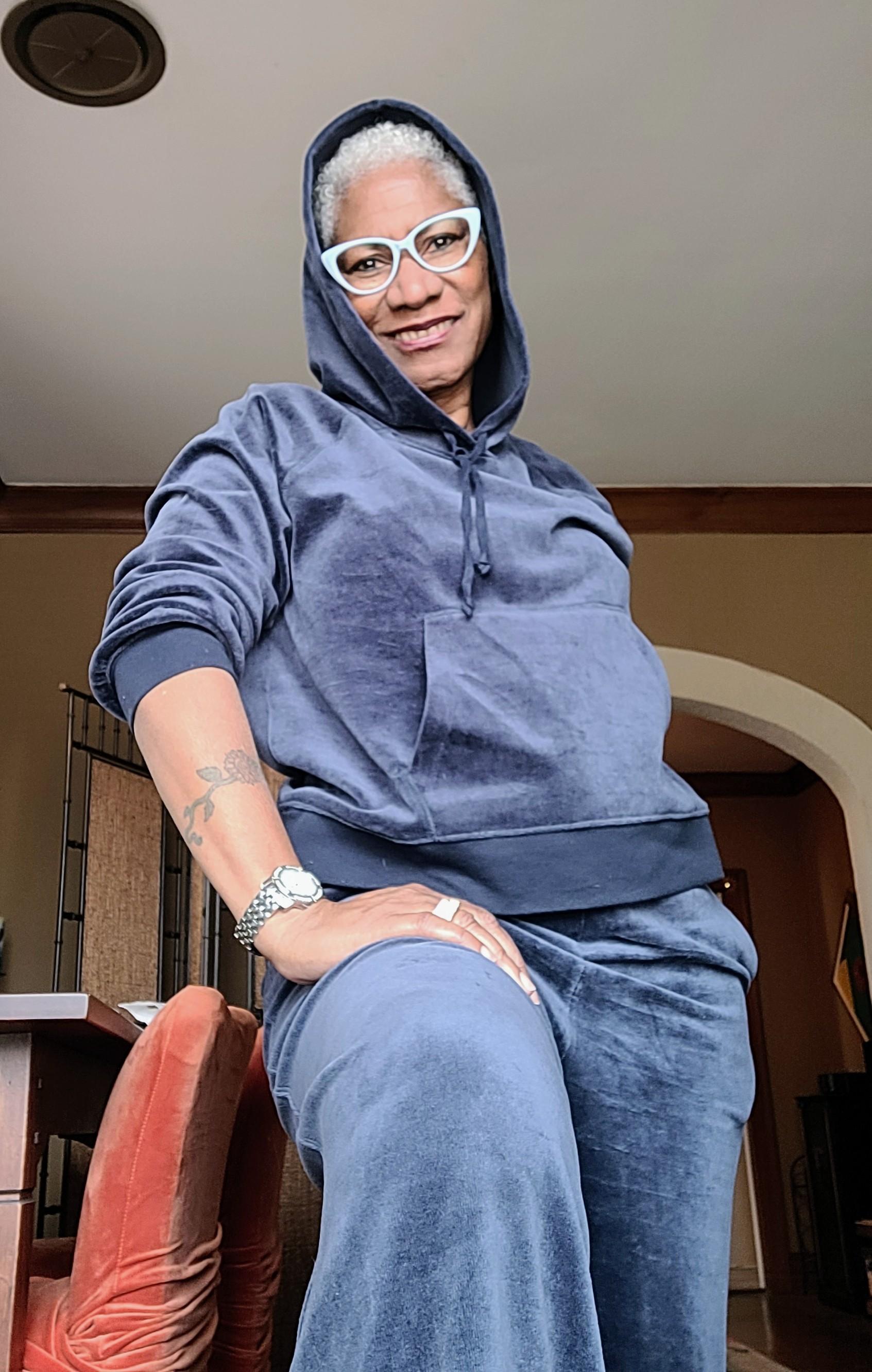 J crew velour store hoodie