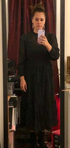 long sleeve embroidered midi dress