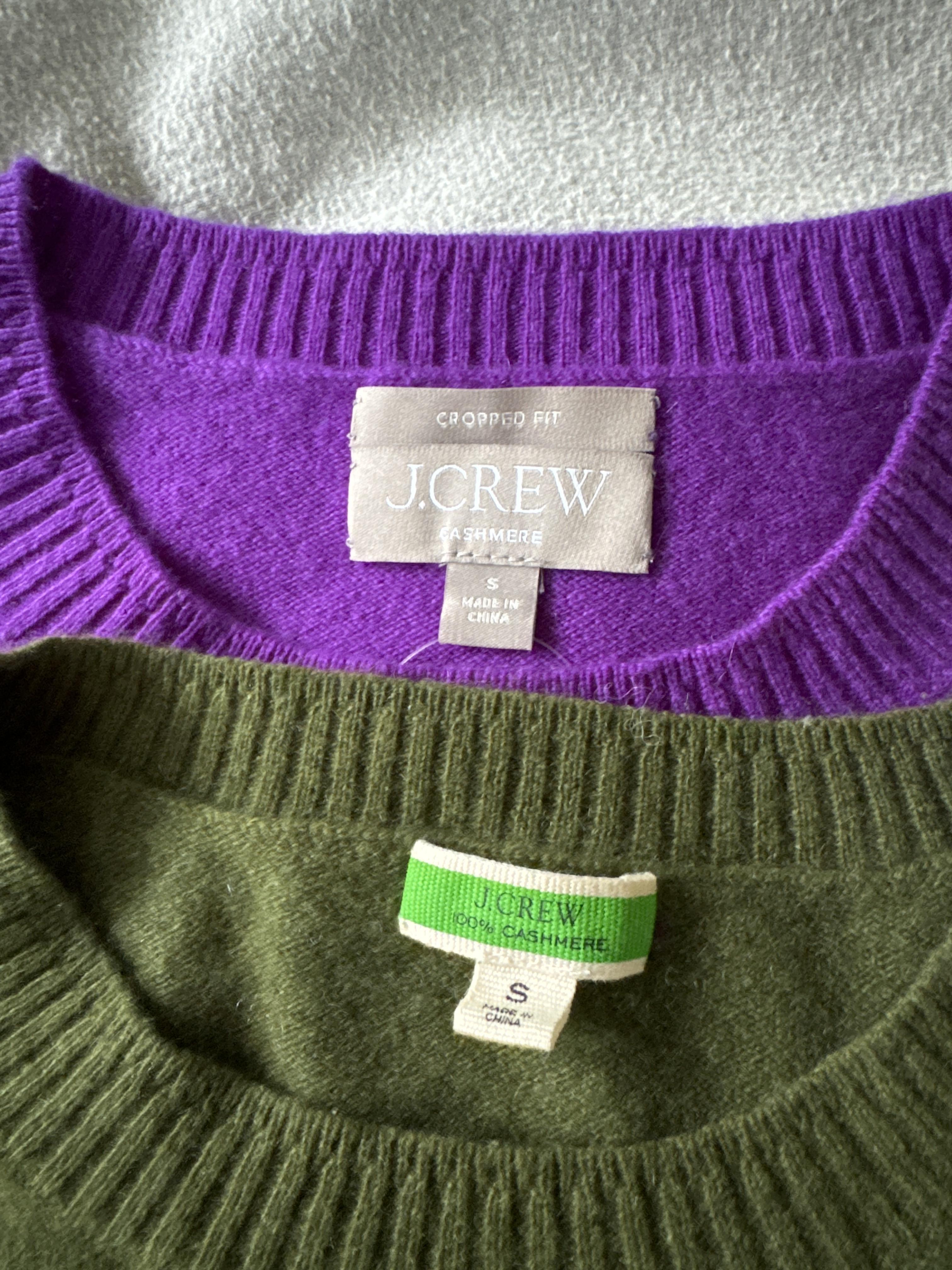 J.Crew Ribbed cashmere oversized crewneck sweater BB402 - Sagebrush