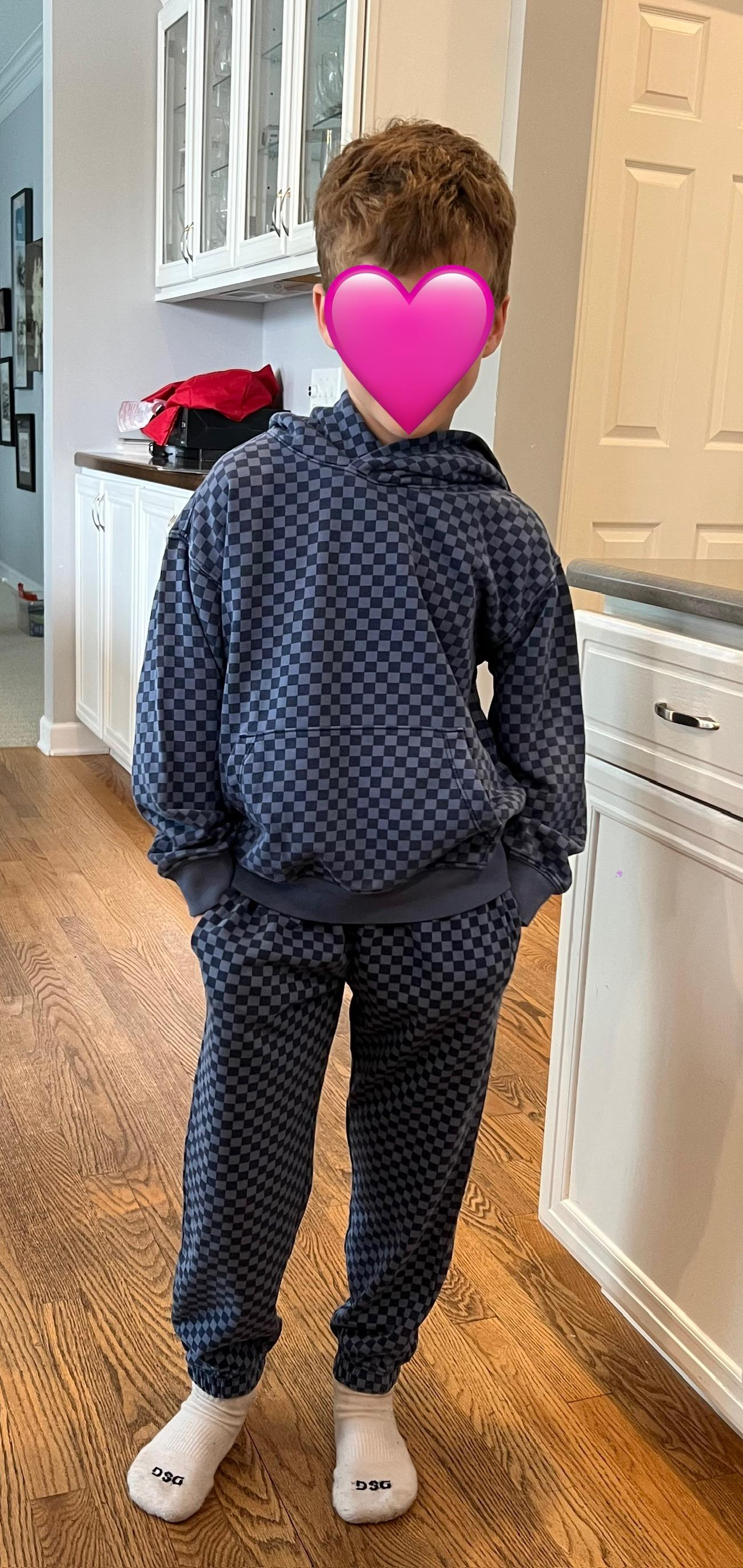 KID By Crewcuts Garment-dyed Hoodie In Checkerboard Print For Boys