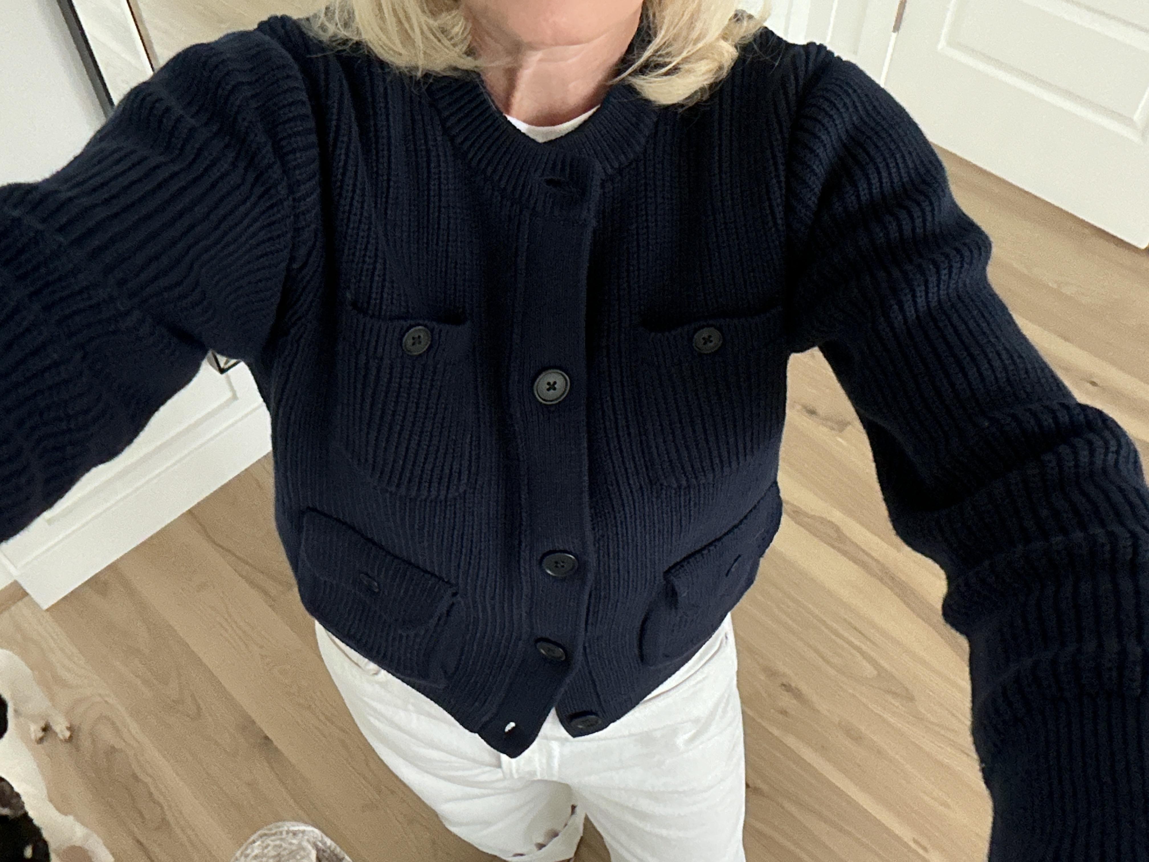 Four-pocket cardigan sweater