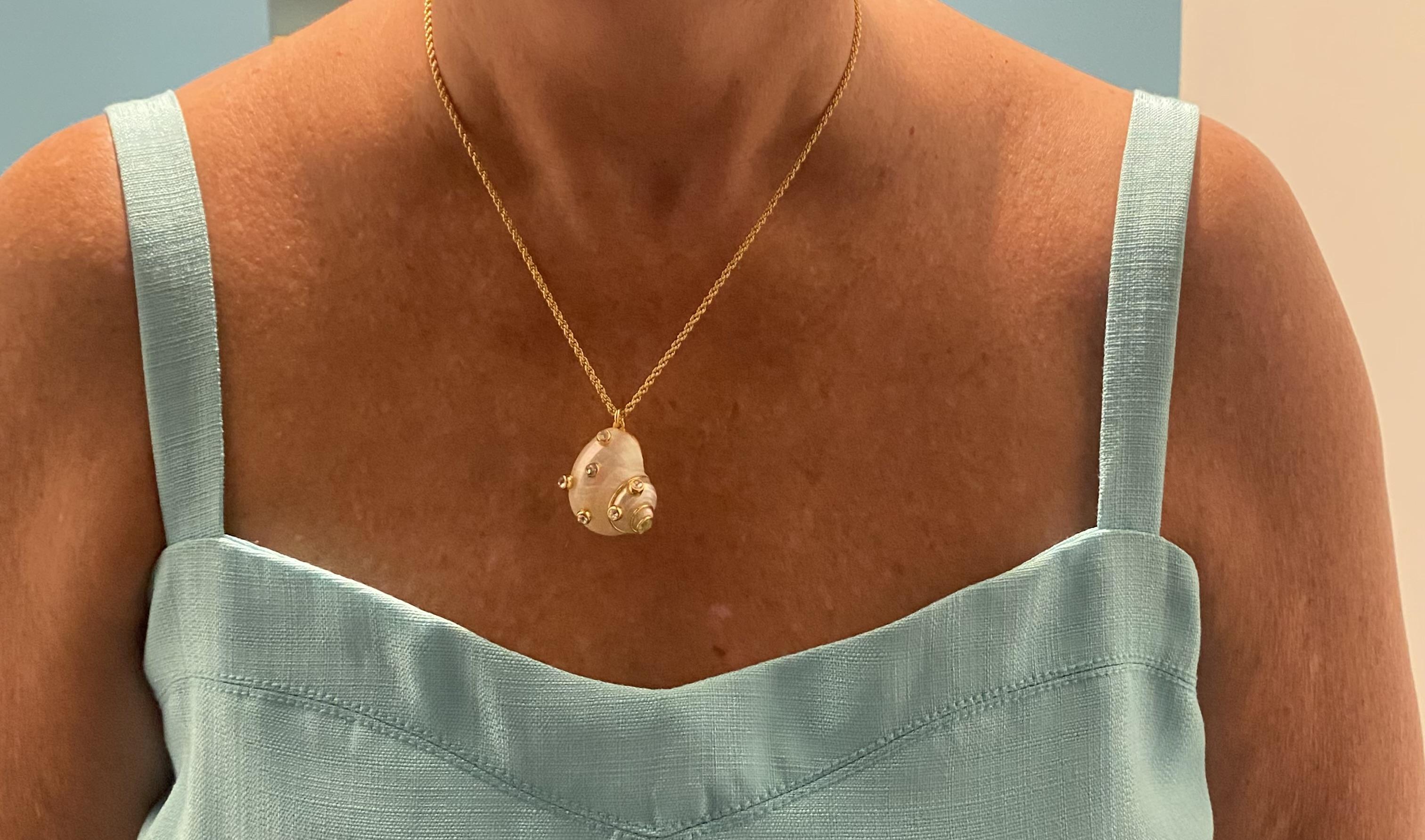 Seashell Pendant Necklace With Crystals For Women | J.Crew