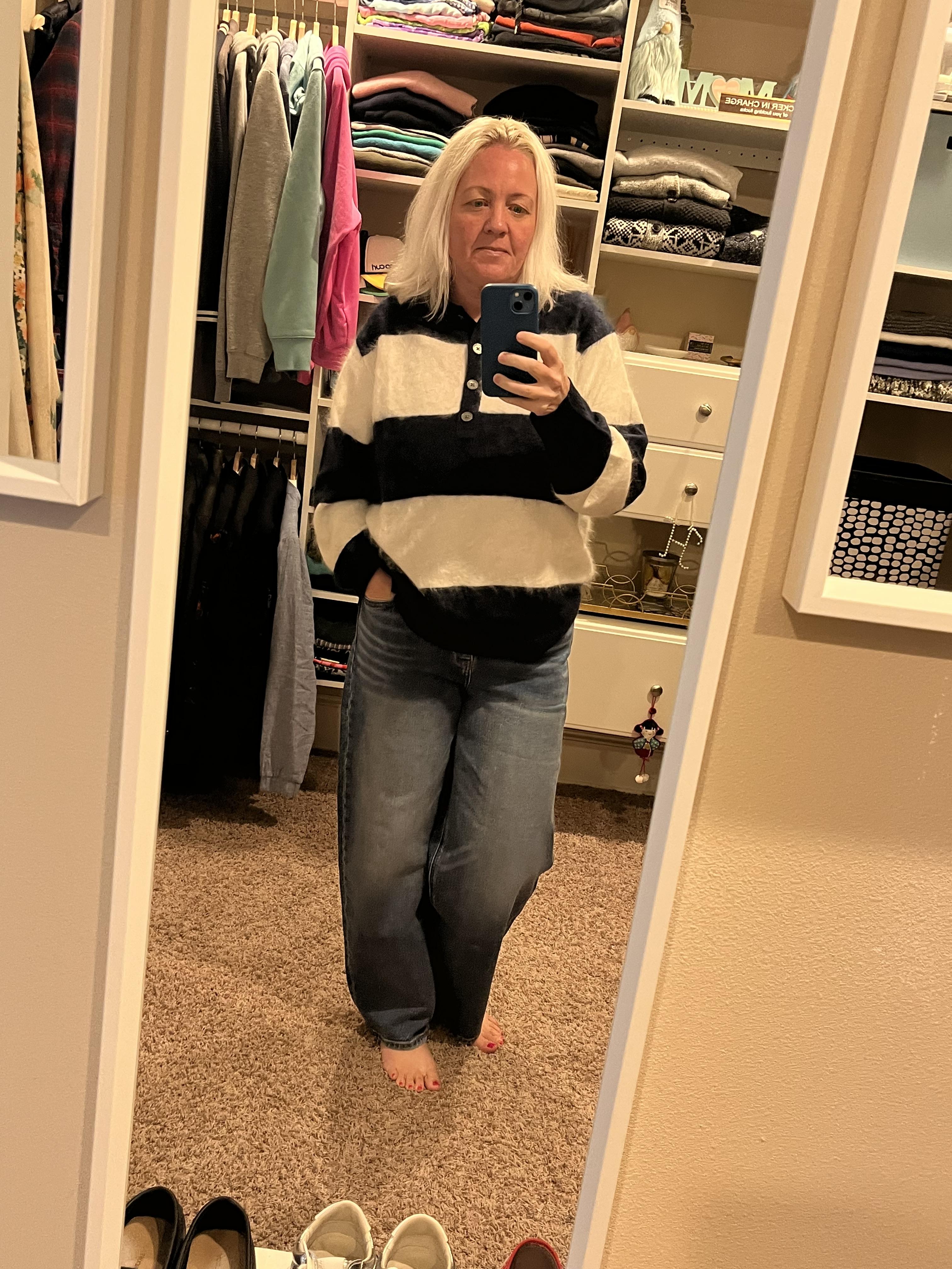 Brushed cashmere rugby sweater