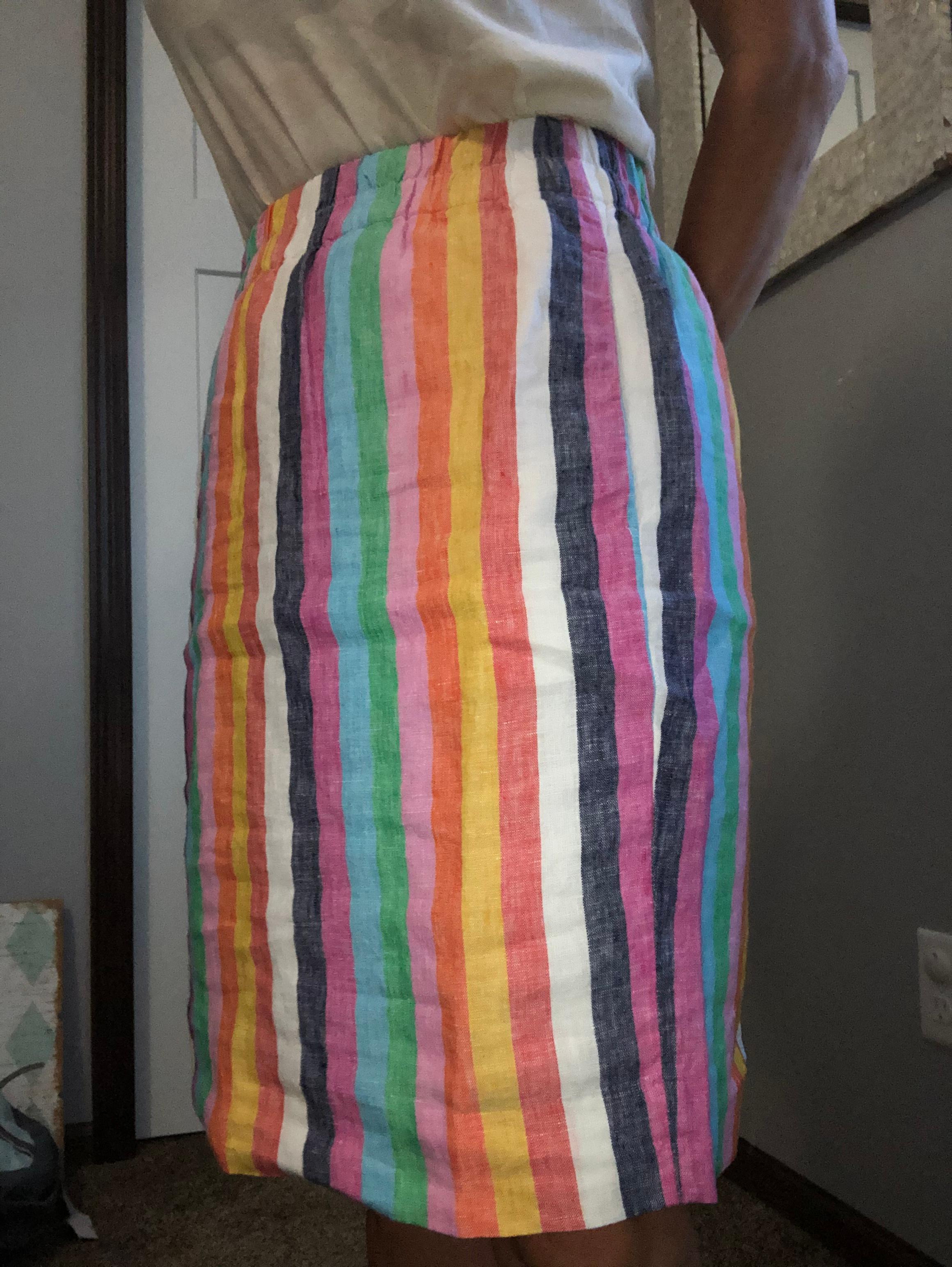 J crew rainbow stripe skirt hotsell