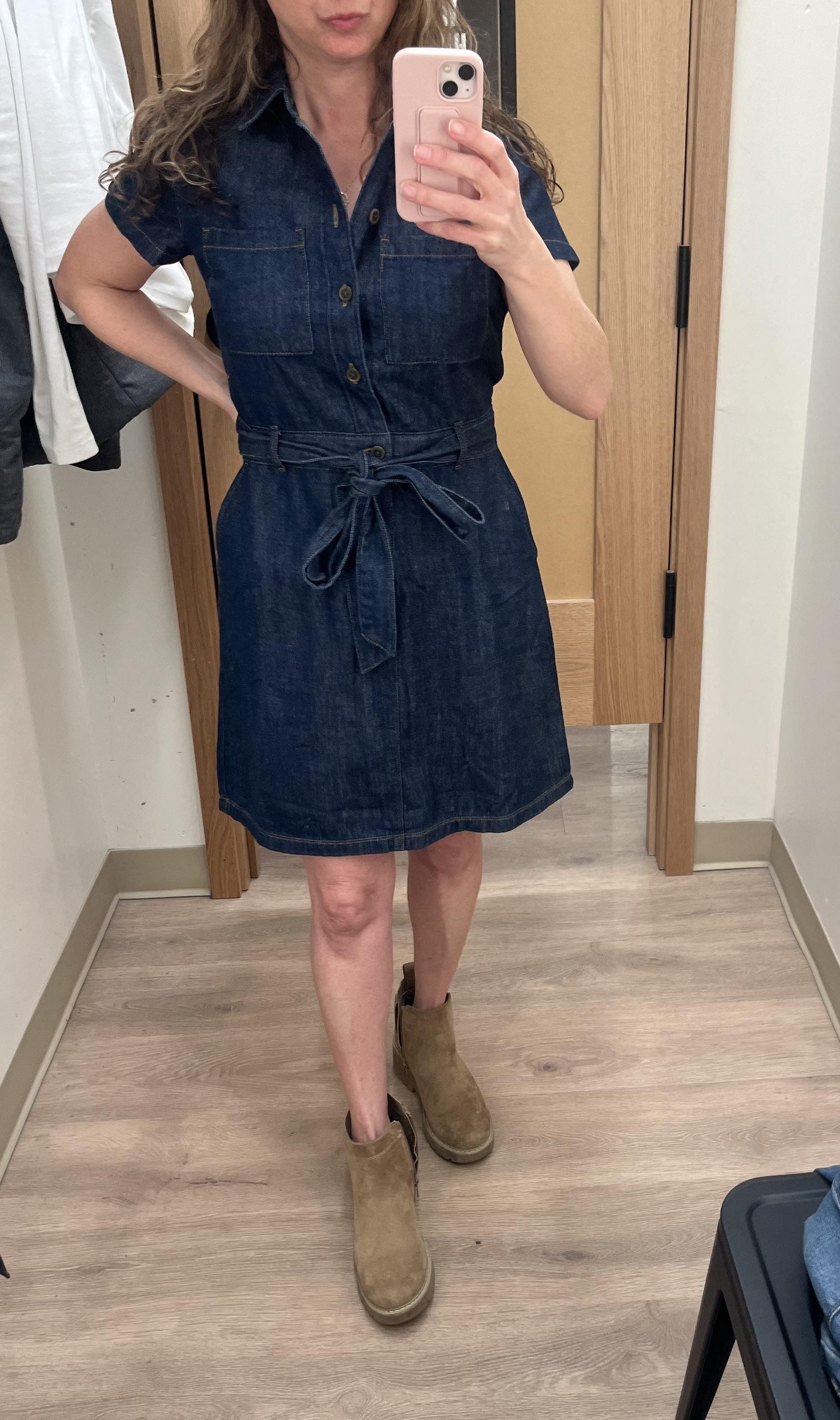 Denim Utility Mini Dress For Women | Factory
