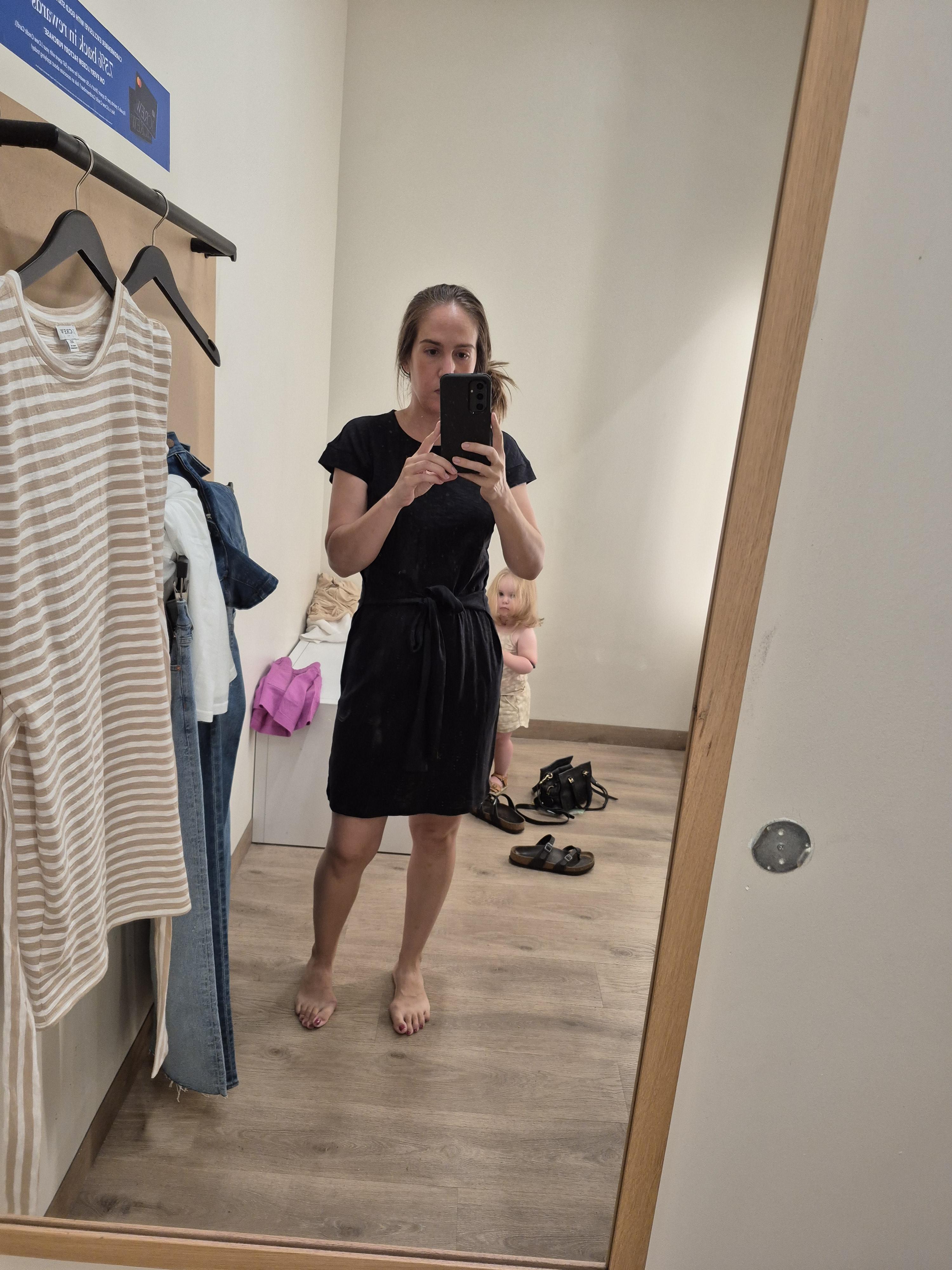 Knit tie-waist mini dress