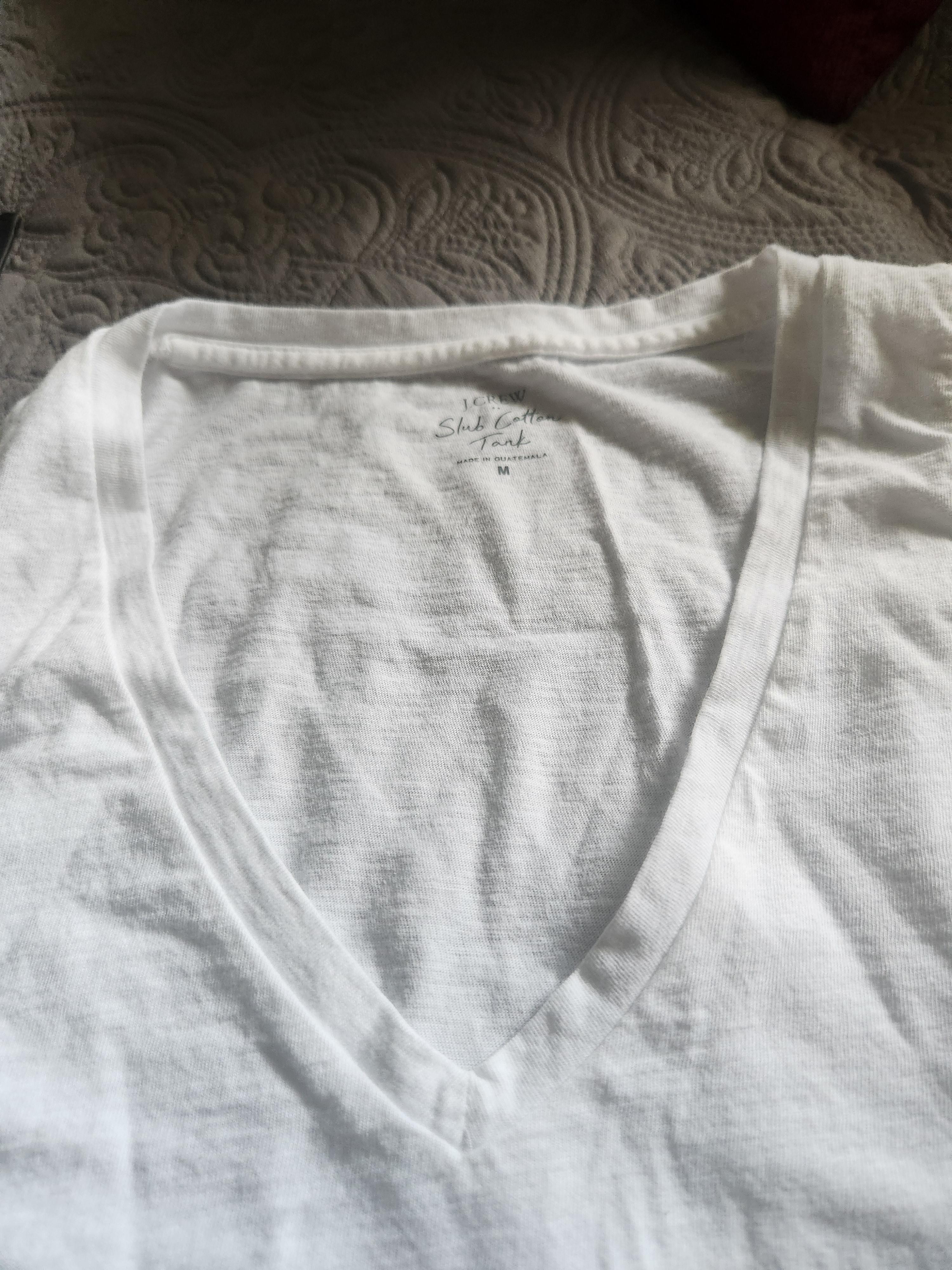 Slub cotton V-neck tank top