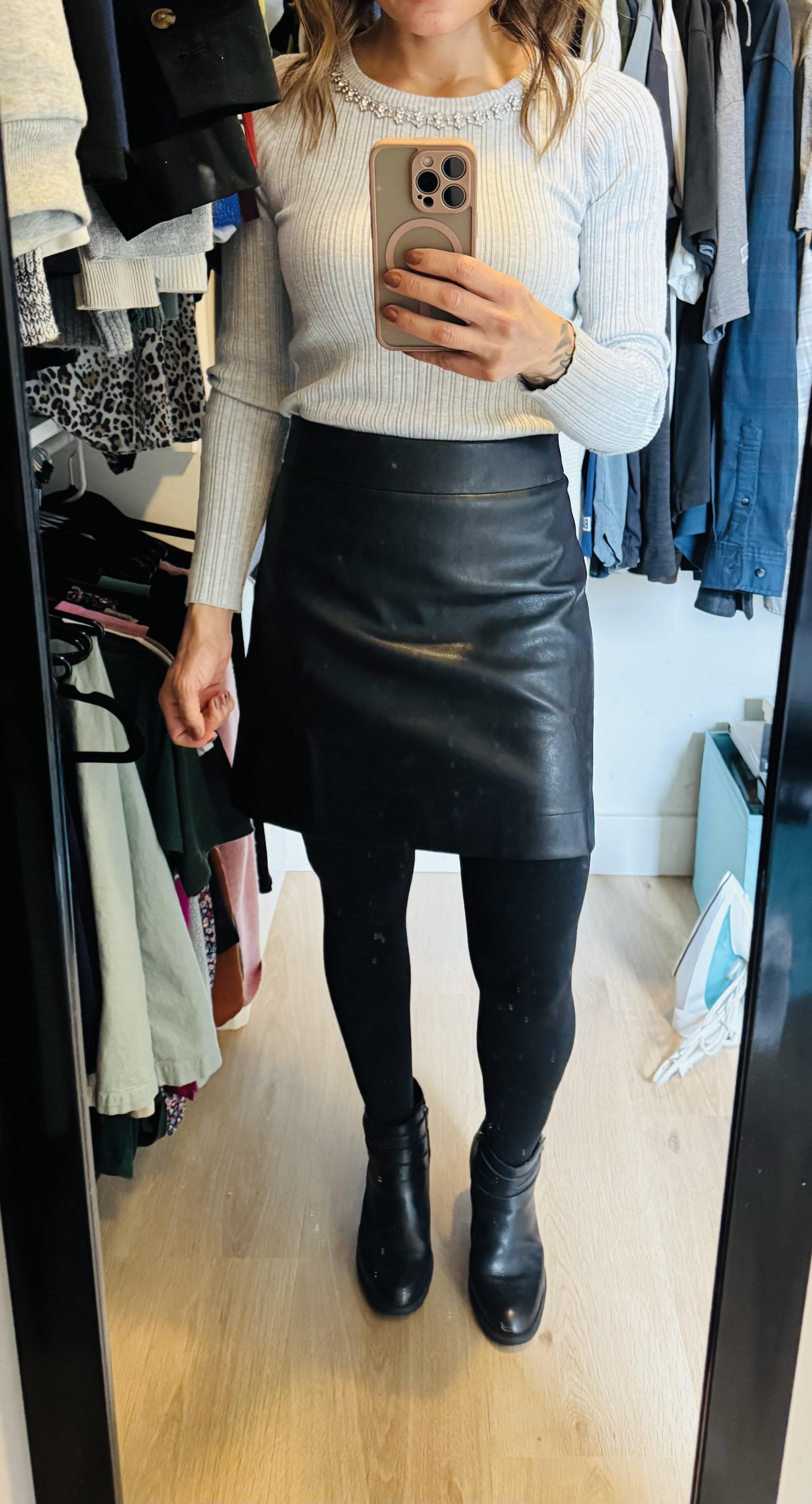 Faux-leather A-line Mini Skirt For Women | Factory