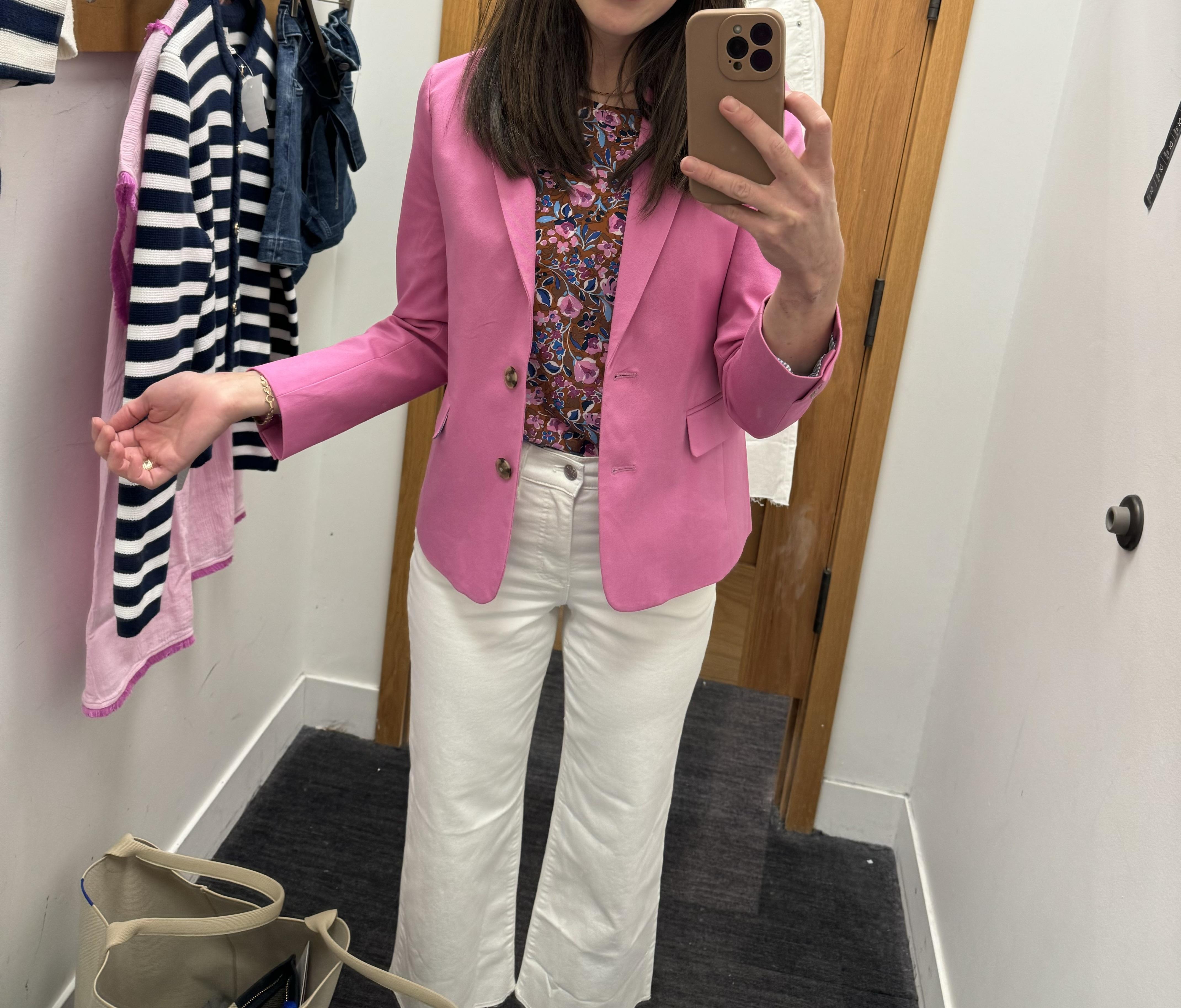 Cotton-blend two-button blazer