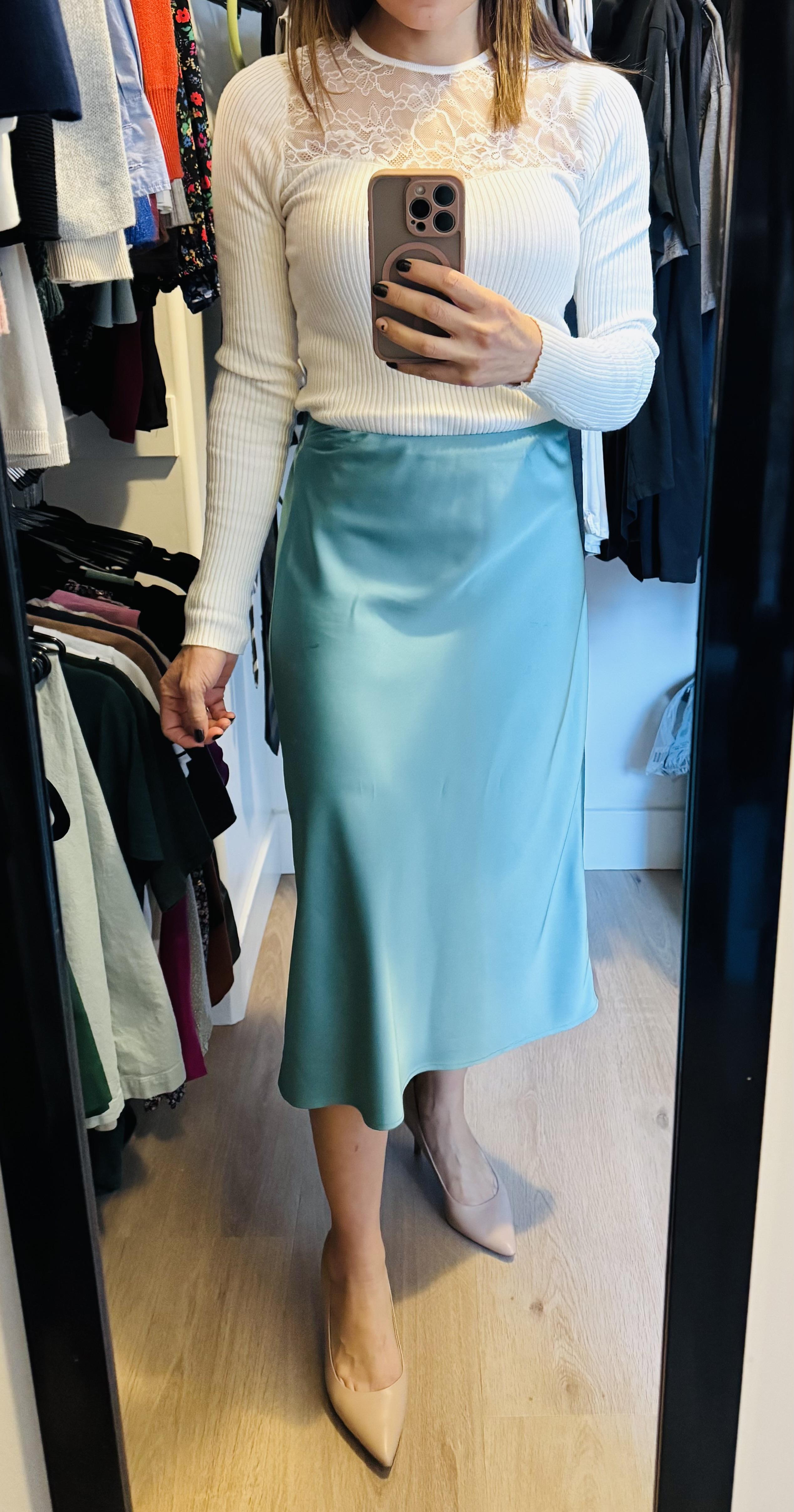 【WENDY JIM】　SKIRT WITH SQUARE BACK GREEN frog print skirt